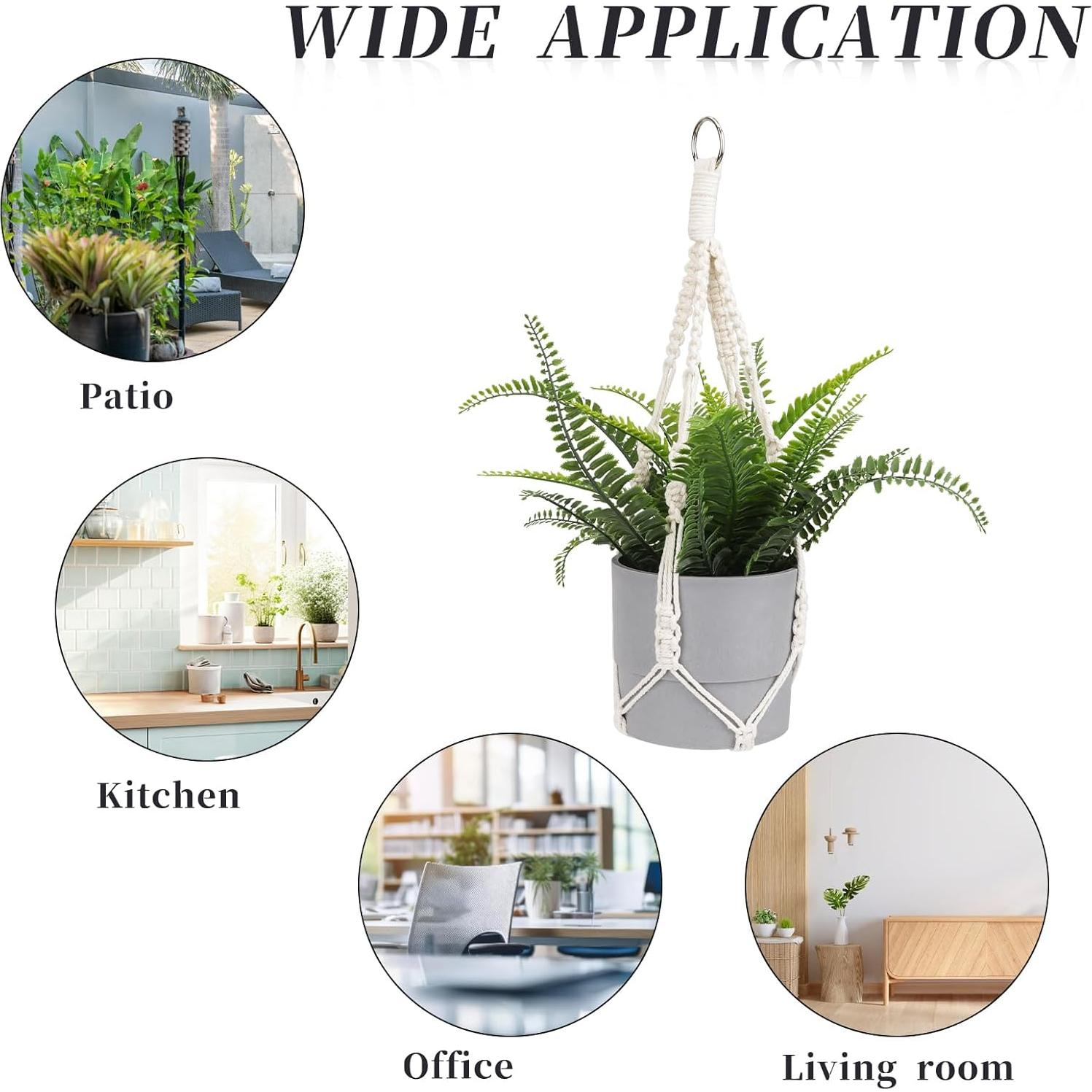 Colgador de Plantas de Macramé Sliverdew 50 cm 2 Piezas Boho