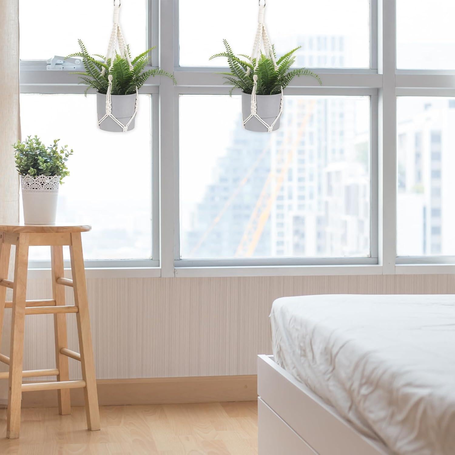 Colgador de Plantas de Macramé Sliverdew 50 cm 2 Piezas Boho