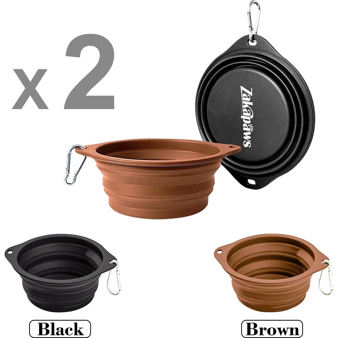 Tazón de Viaje Plegable ZAKAPAWS para Perros - 2 Unidades