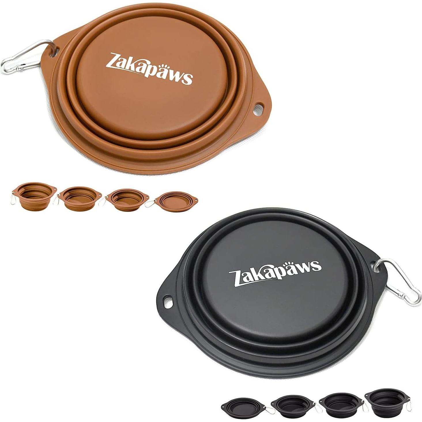 Tazón de Viaje Plegable ZAKAPAWS para Perros - 2 Unidades