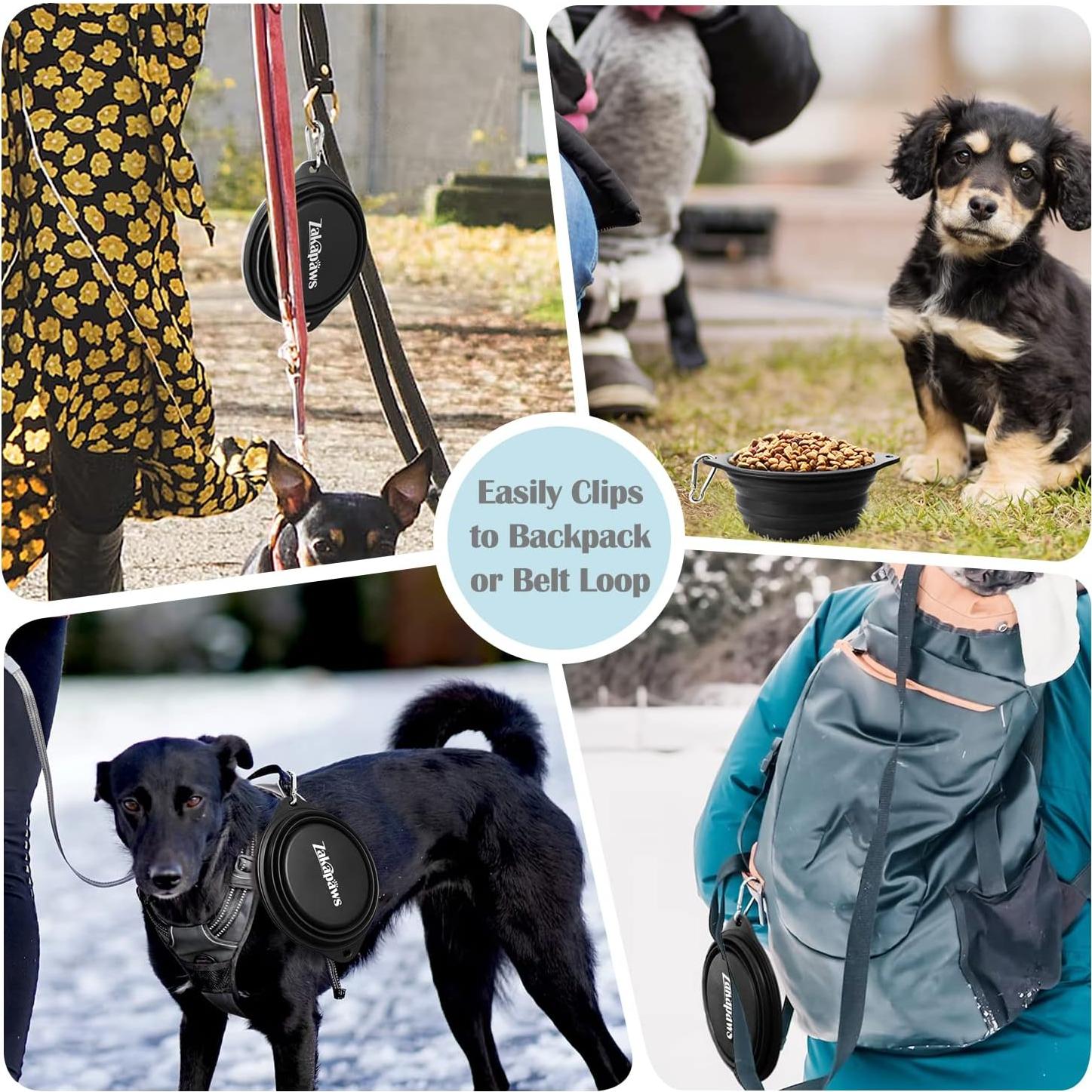 Tazón de Viaje Plegable ZAKAPAWS para Perros - 2 Unidades