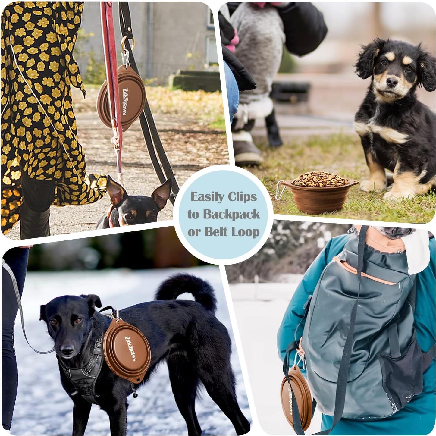 Tazón de Viaje Plegable ZAKAPAWS para Perros - 2 Unidades