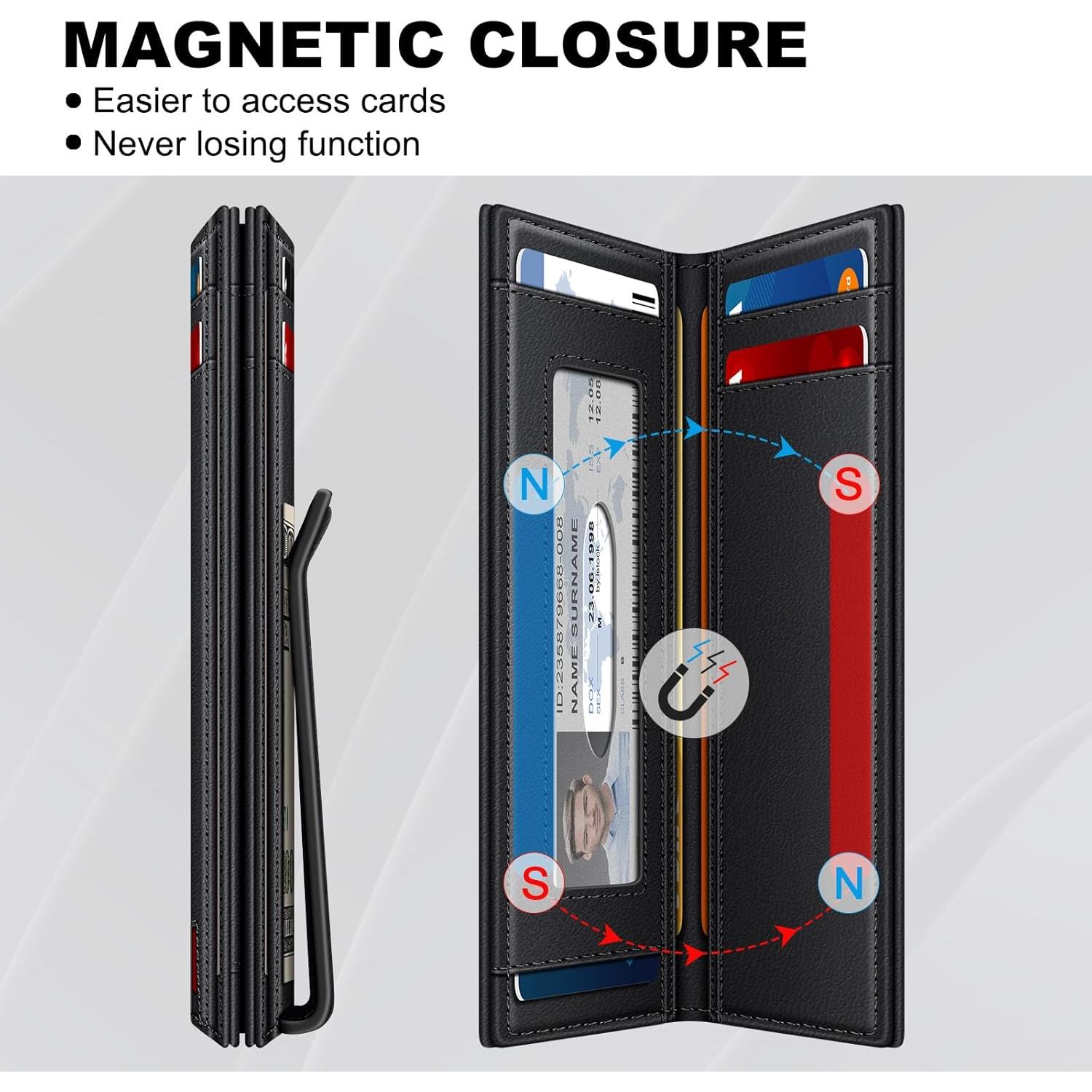 Billetera de Cuero Minimalista GTWUP Negra con Bloqueo RFID