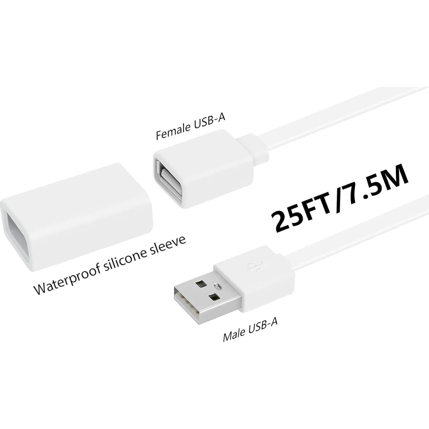 Paquete de 2 Cables de Extensión USB 7.5m Goldtime para WYZE Cam