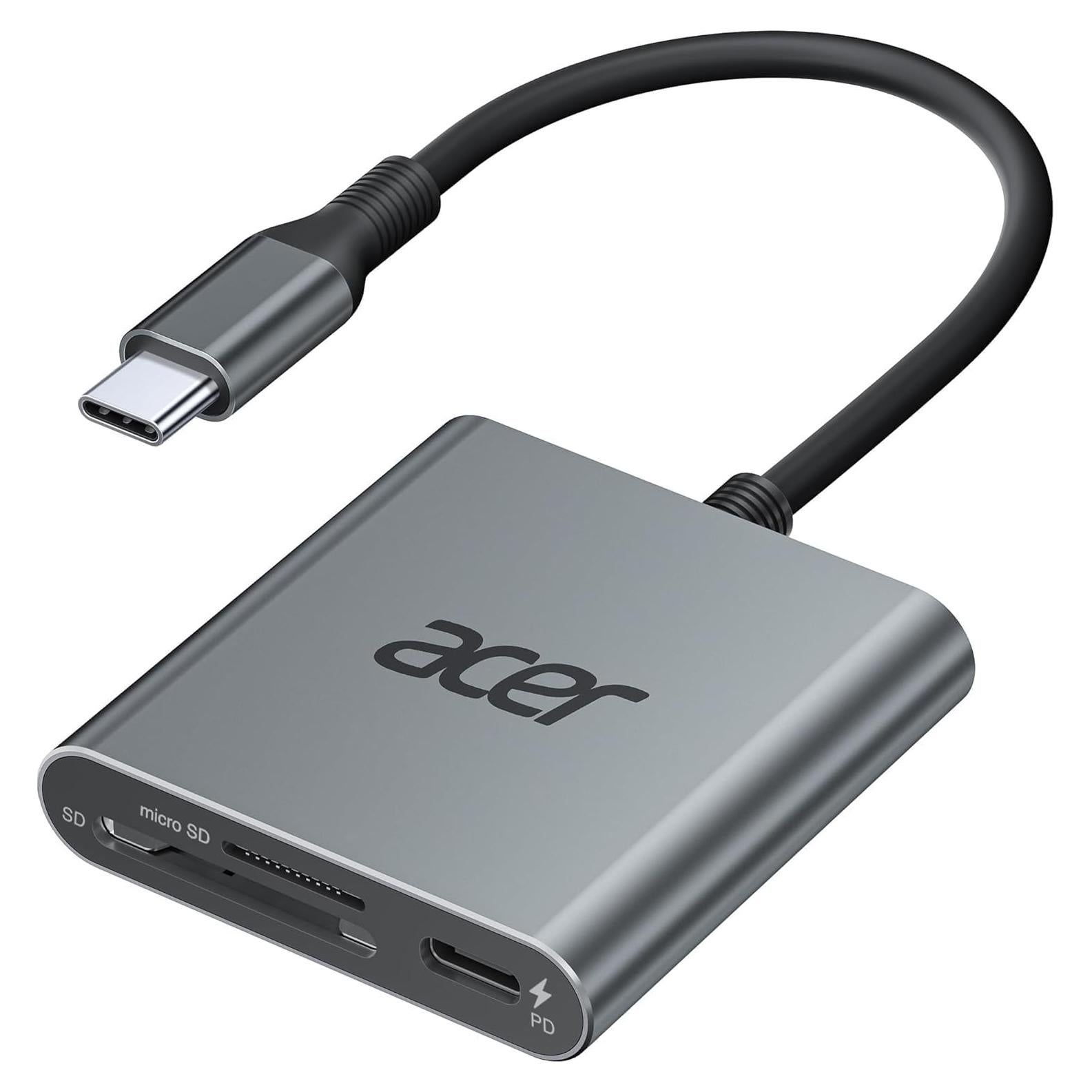 Lector de Tarjetas Acer ODK450 USB-C 4.0 Doble Ranura 100W