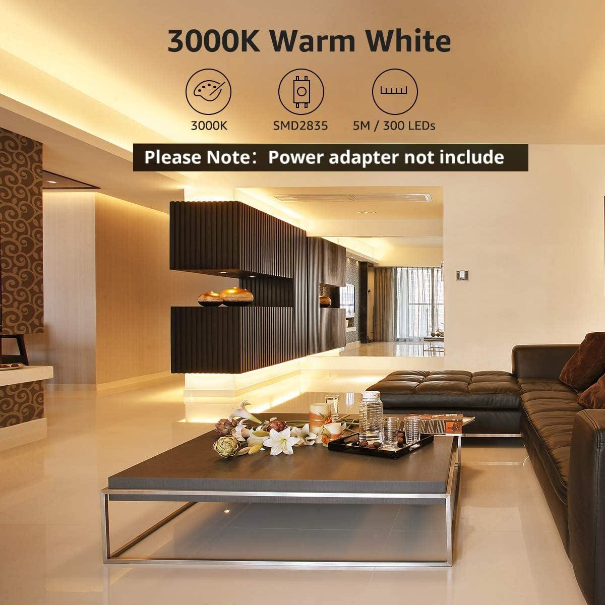 Tira LED 5m Lepro 12V Blanco Cálido 3000K SMD 2835