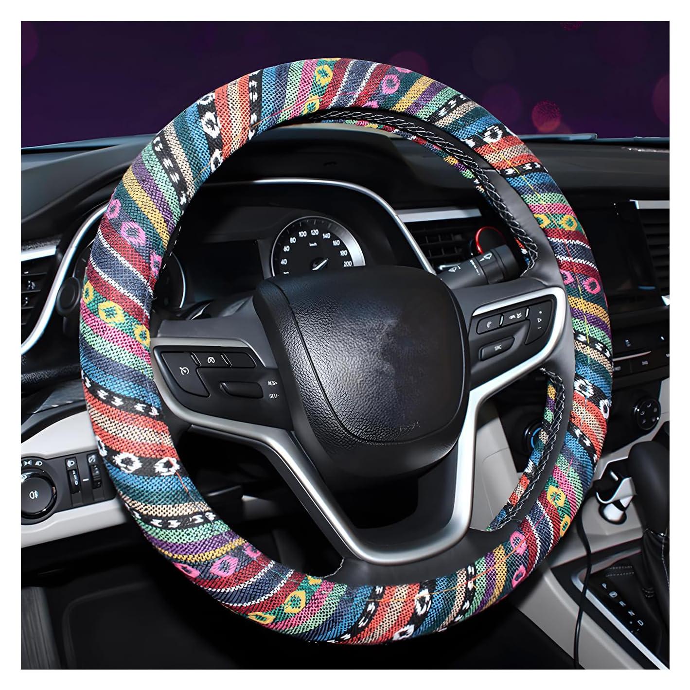 Funda de Volante Boho Povtii 38.1 cm Antideslizante Étnica