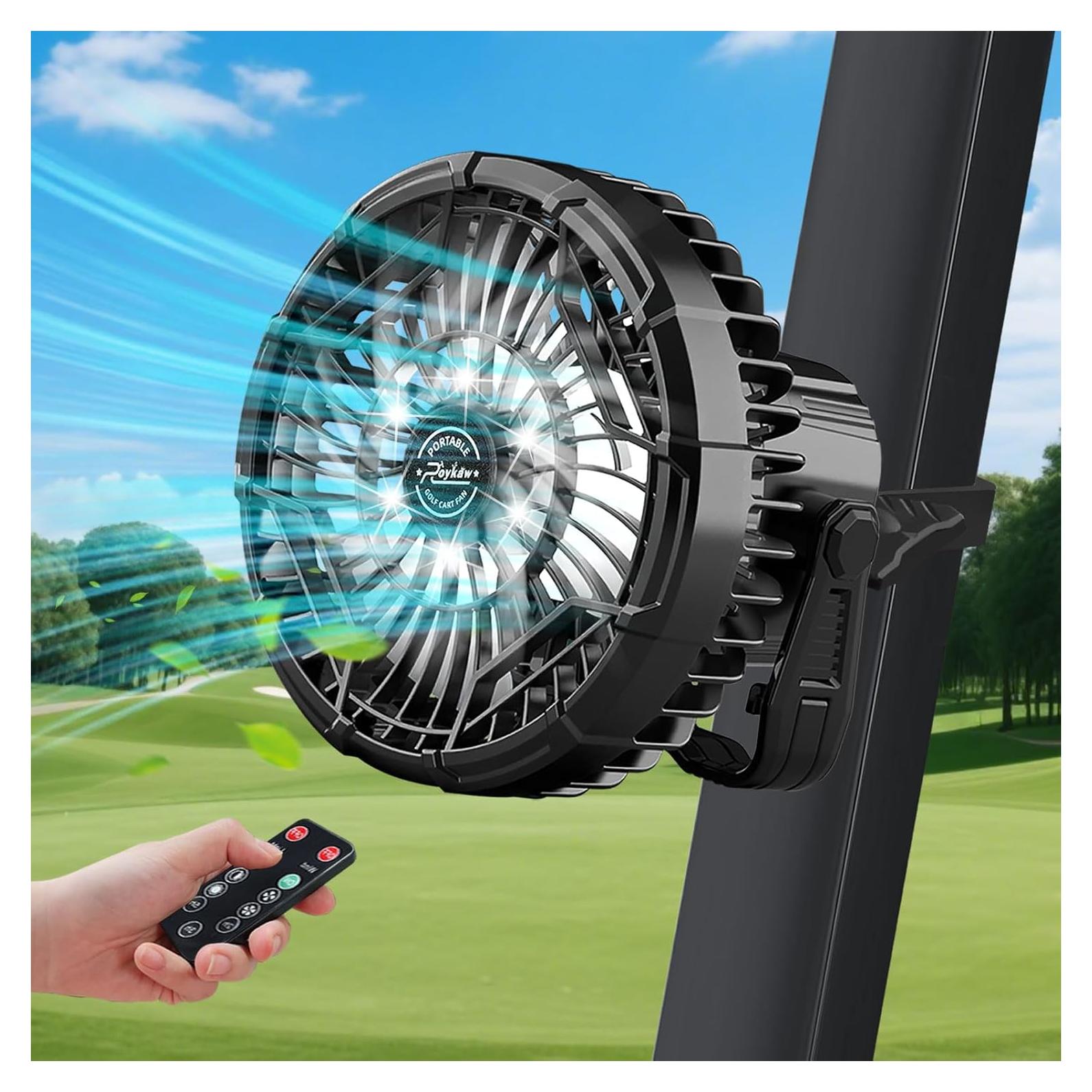 Ventilador Recargable Portátil Roykaw G-0545 para Carro de Golf