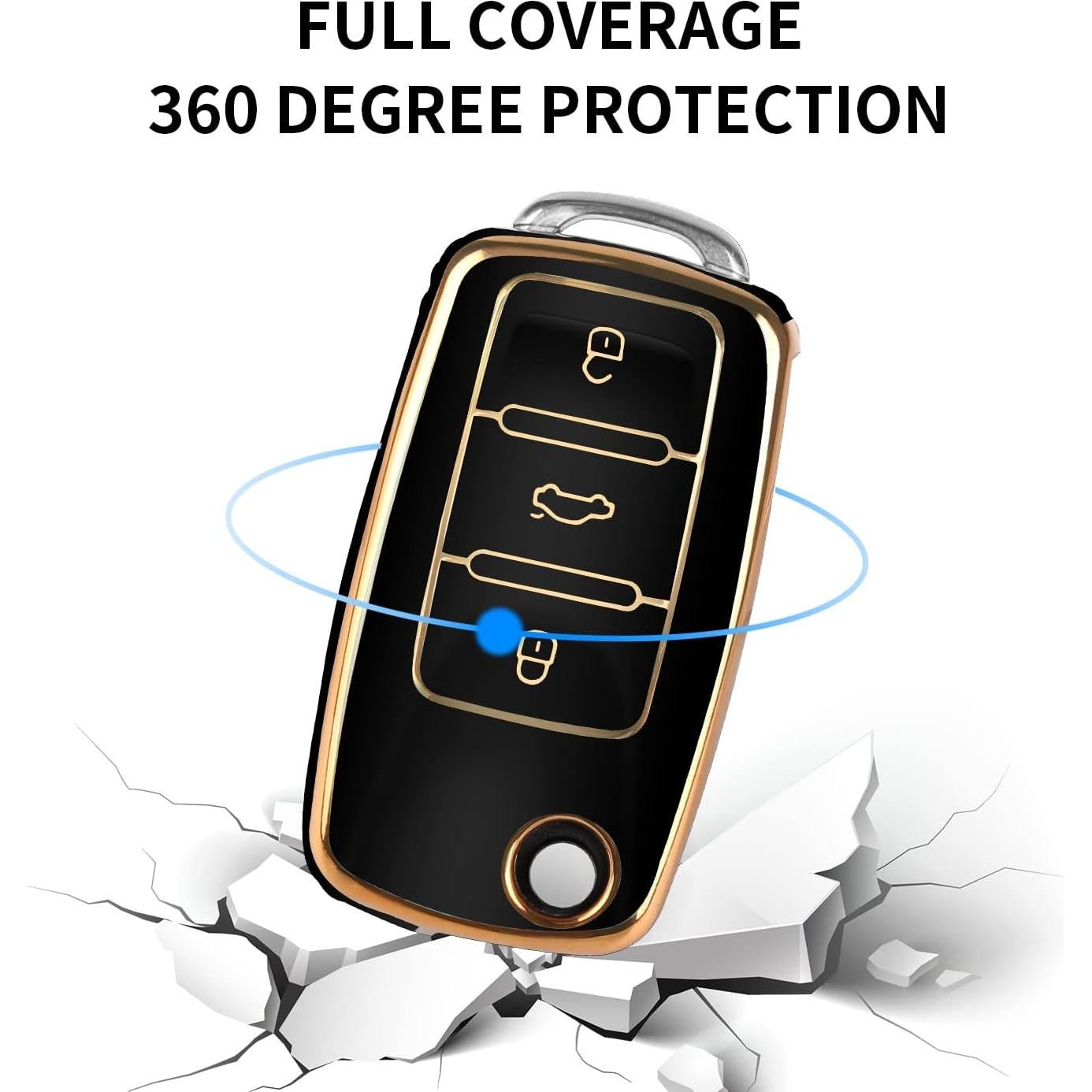 Funda de Llave MILD EAST para VW Beetle Jetta Passat Tiguan Negro