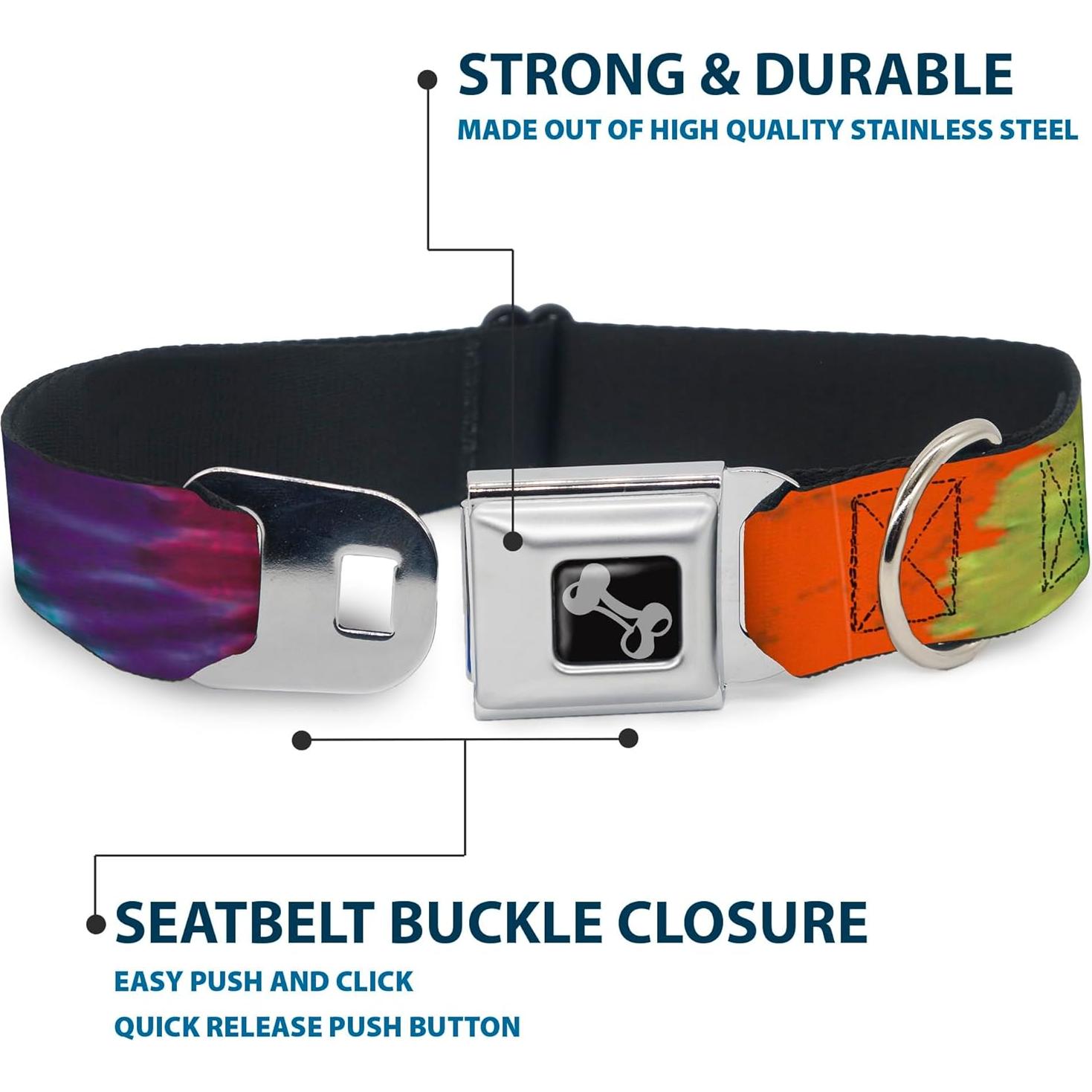 Collar de Perro Buckle-Down Tie Dye 1.0 cm Ancho 23-38 cm