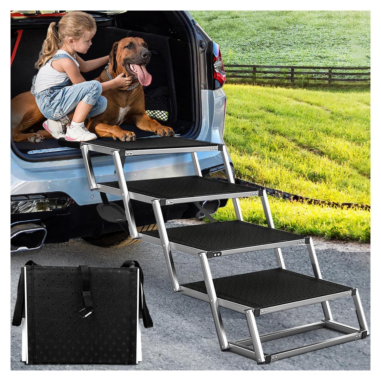 Rampa para Perros Zerria Extra Ancha 4 Escalones 90 kg