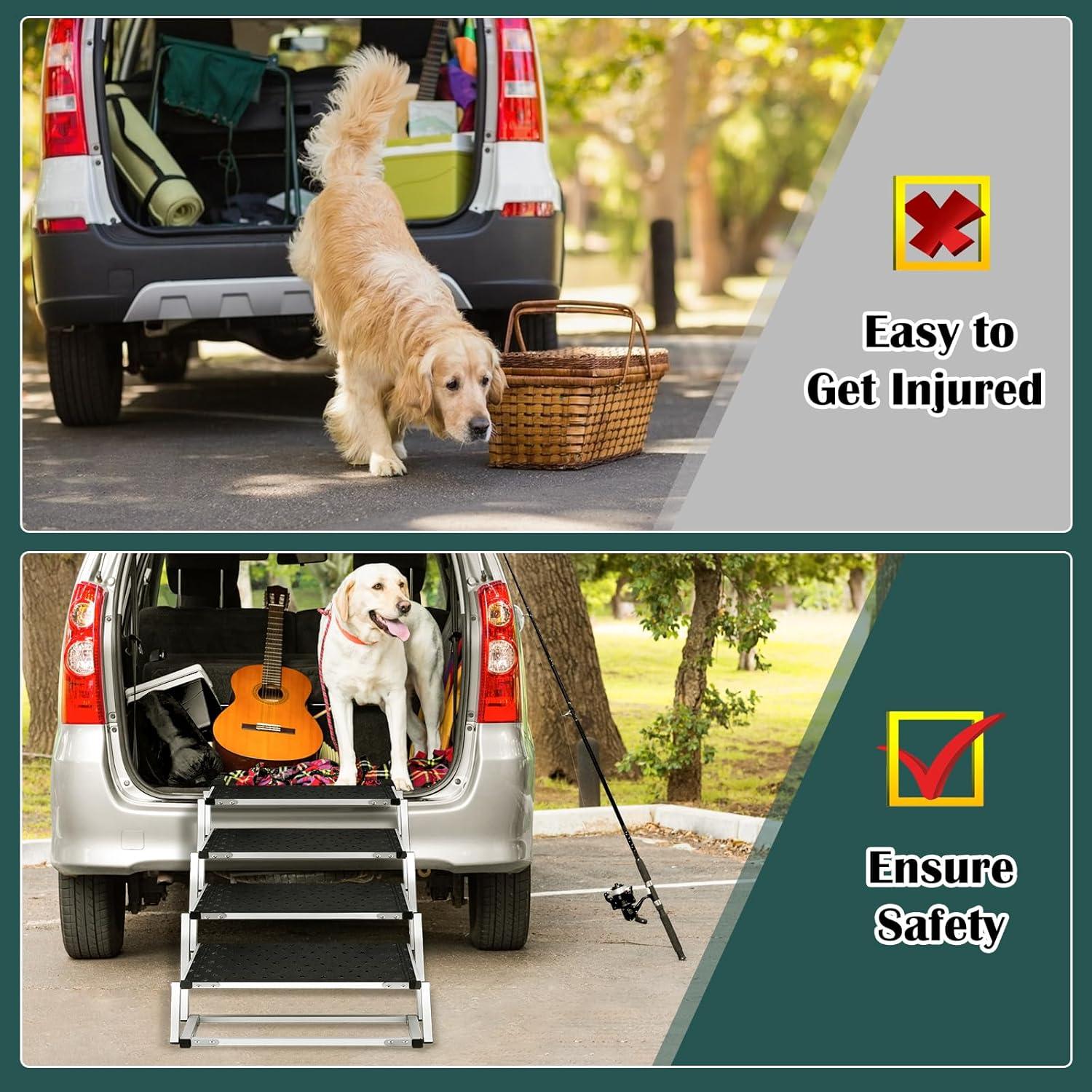 Rampa para Perros Zerria Extra Ancha 4 Escalones 90 kg