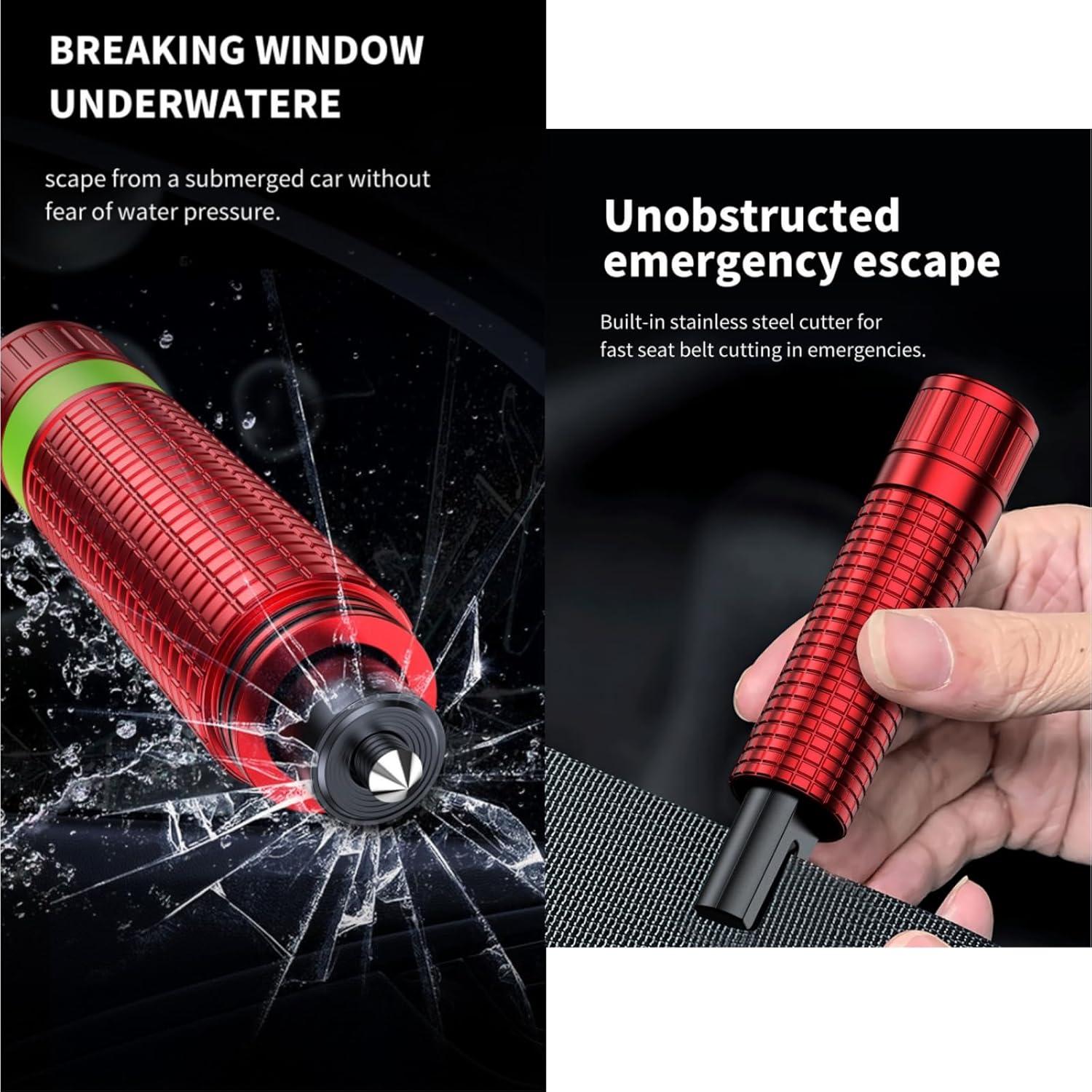 Martillo de Seguridad para Coche LANBOUY 2 Pack Rojo