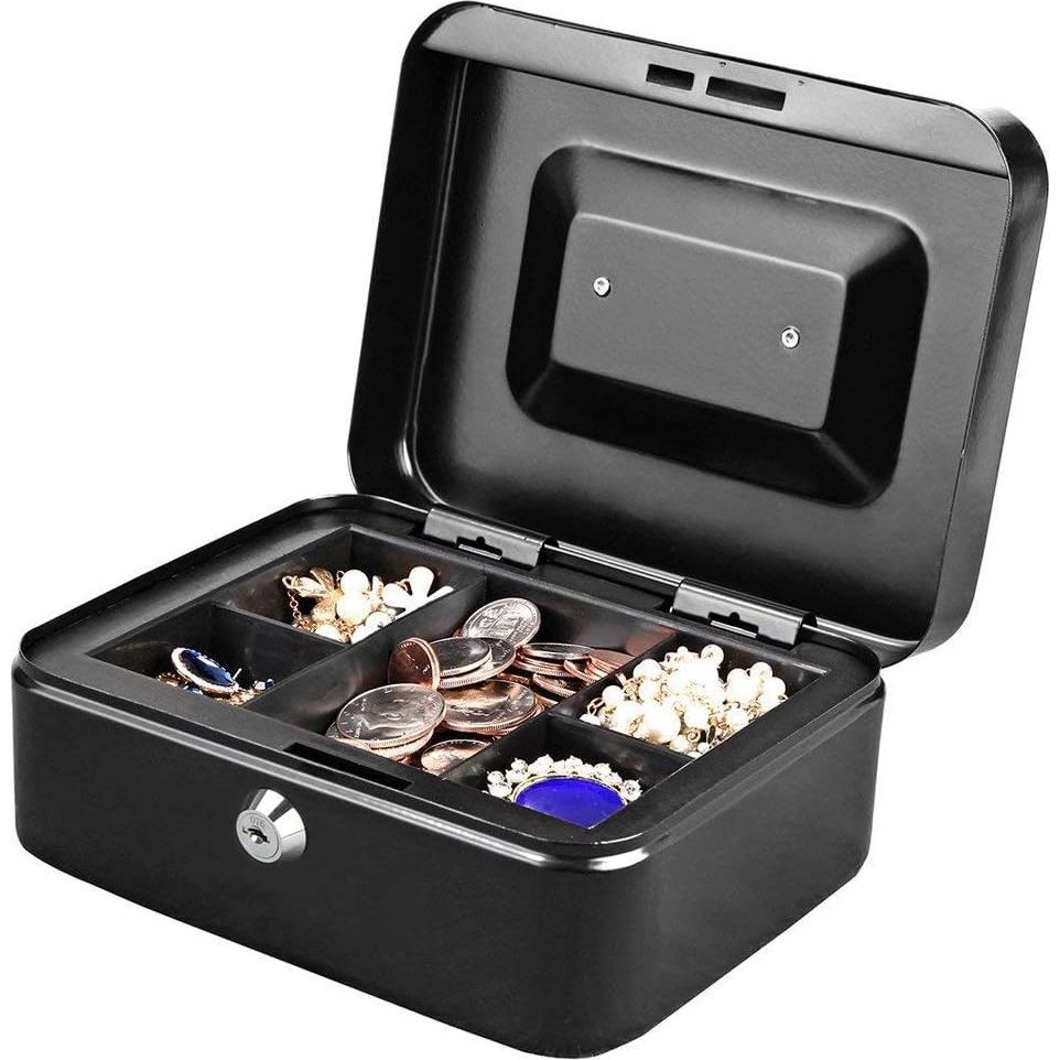 Caja Fuerte Mediana Jssmst de Acero con Bandeja Removible Negra