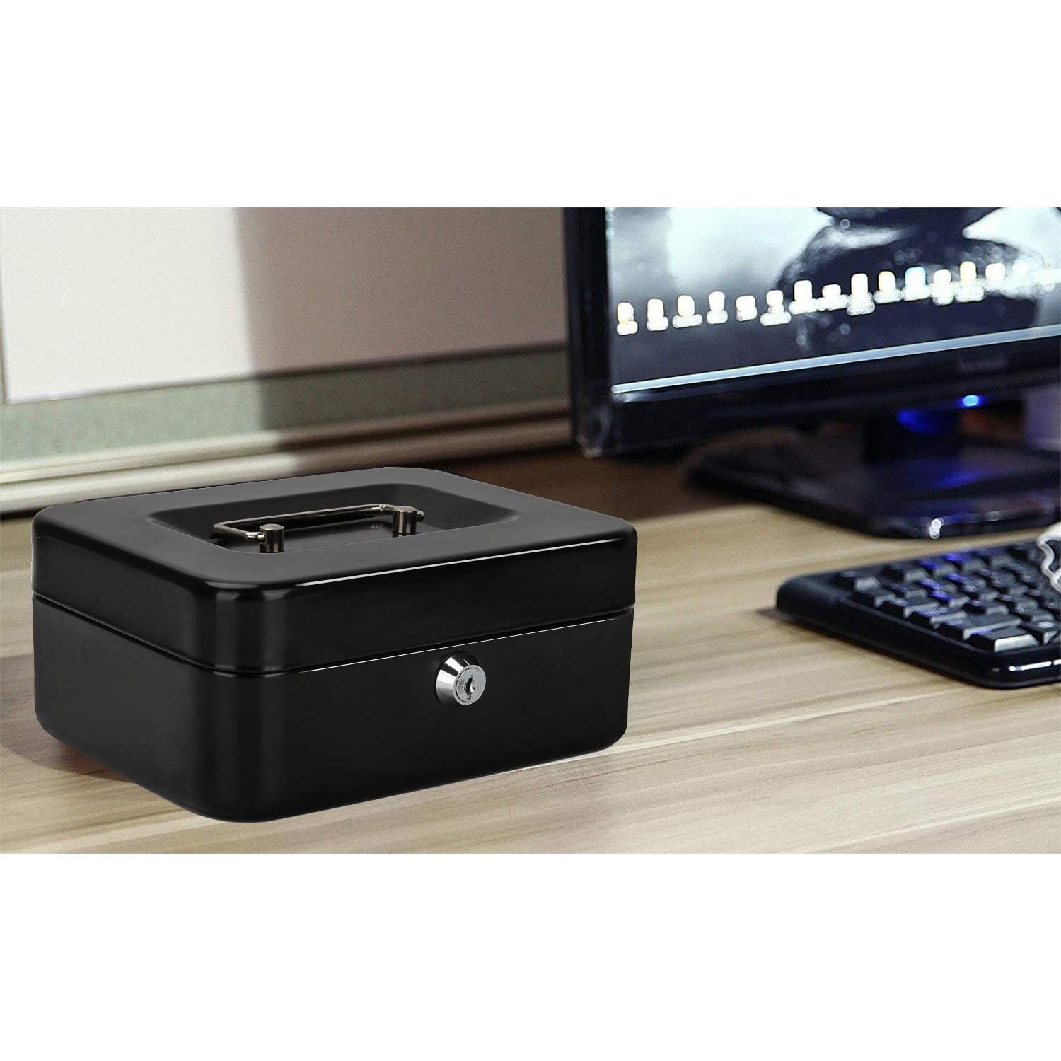 Caja Fuerte Mediana Jssmst de Acero con Bandeja Removible Negra