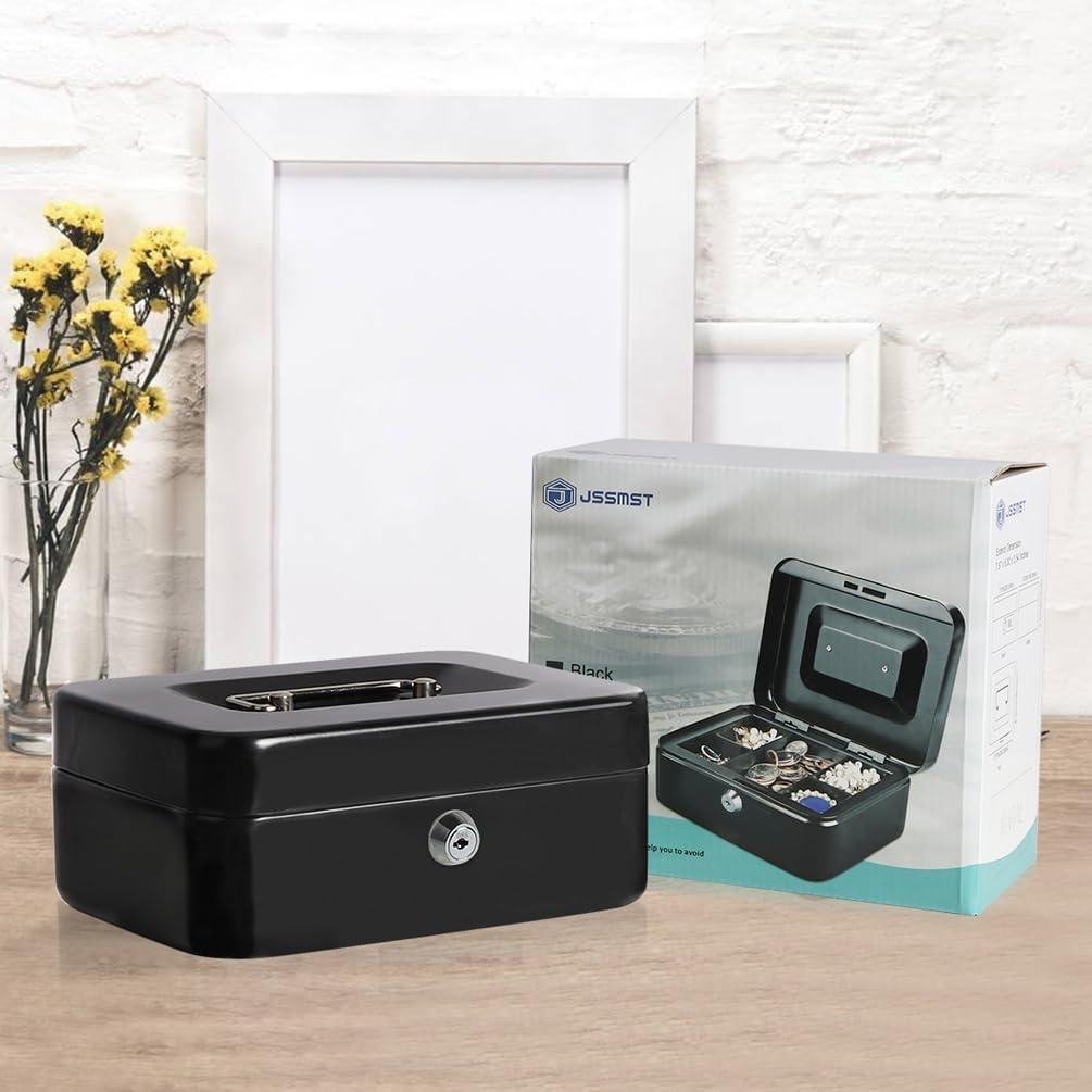 Caja Fuerte Mediana Jssmst de Acero con Bandeja Removible Negra