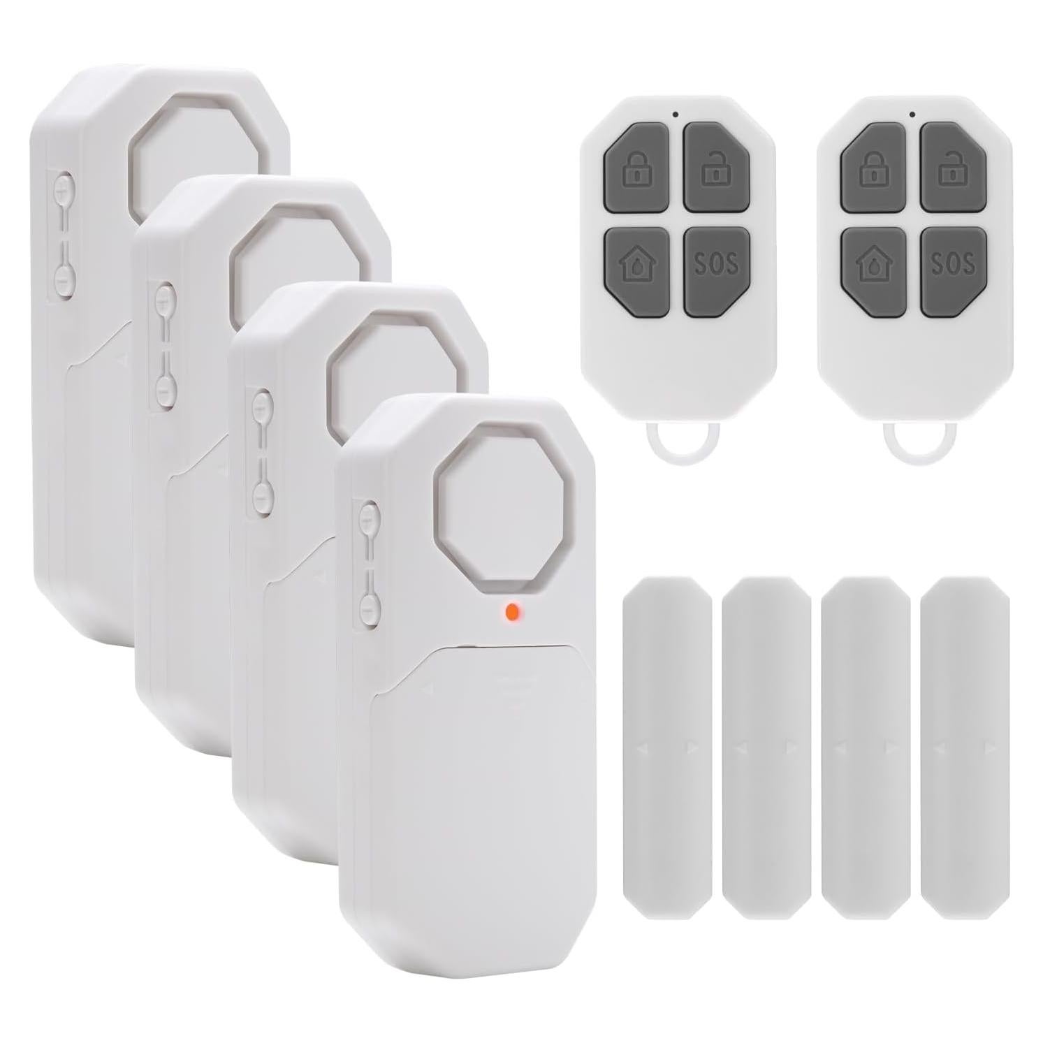 Alarma Inalámbrica de Puerta y Ventana Evernary 4 Sensores 2 Remotos