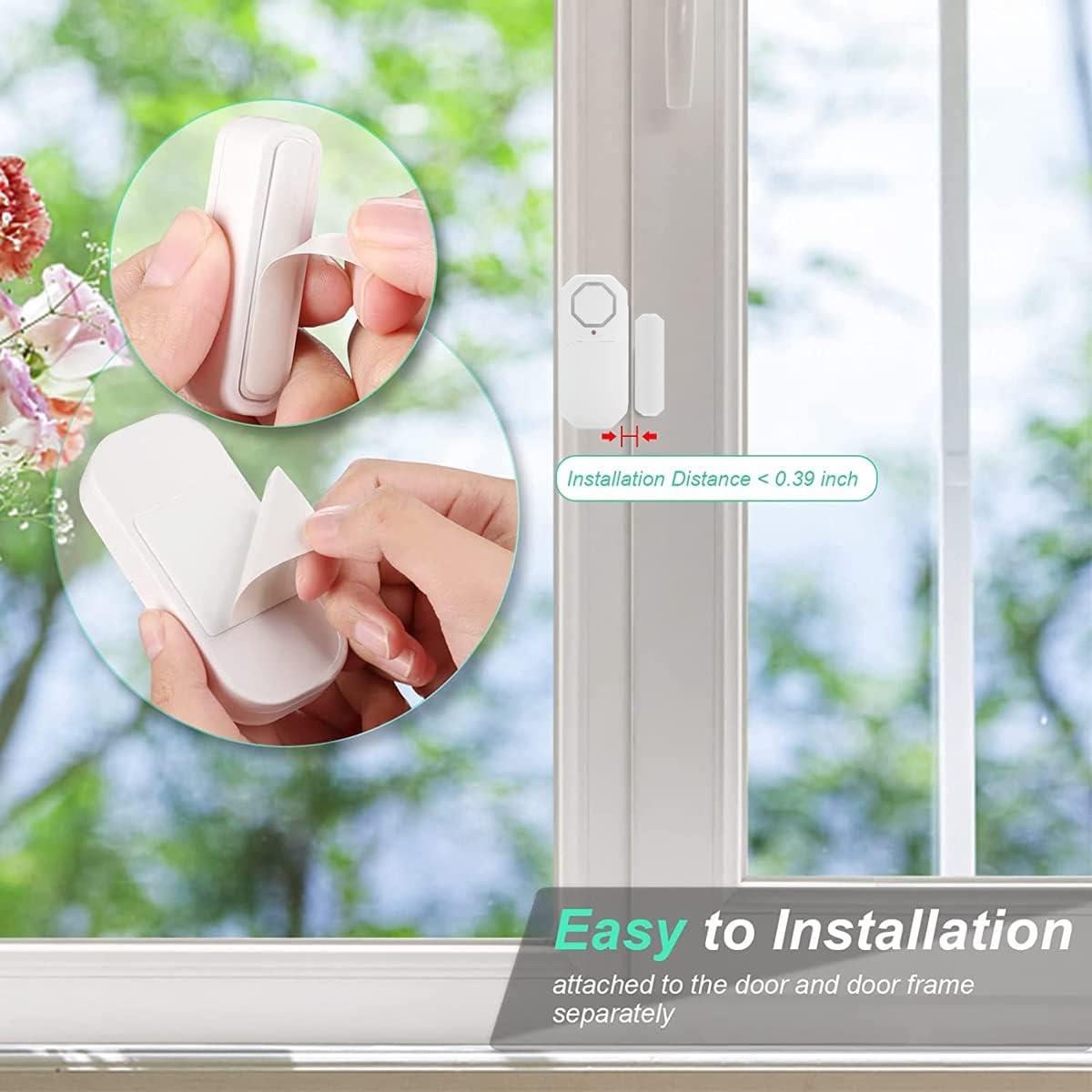 Alarma Inalámbrica de Puerta y Ventana Evernary 4 Sensores 2 Remotos