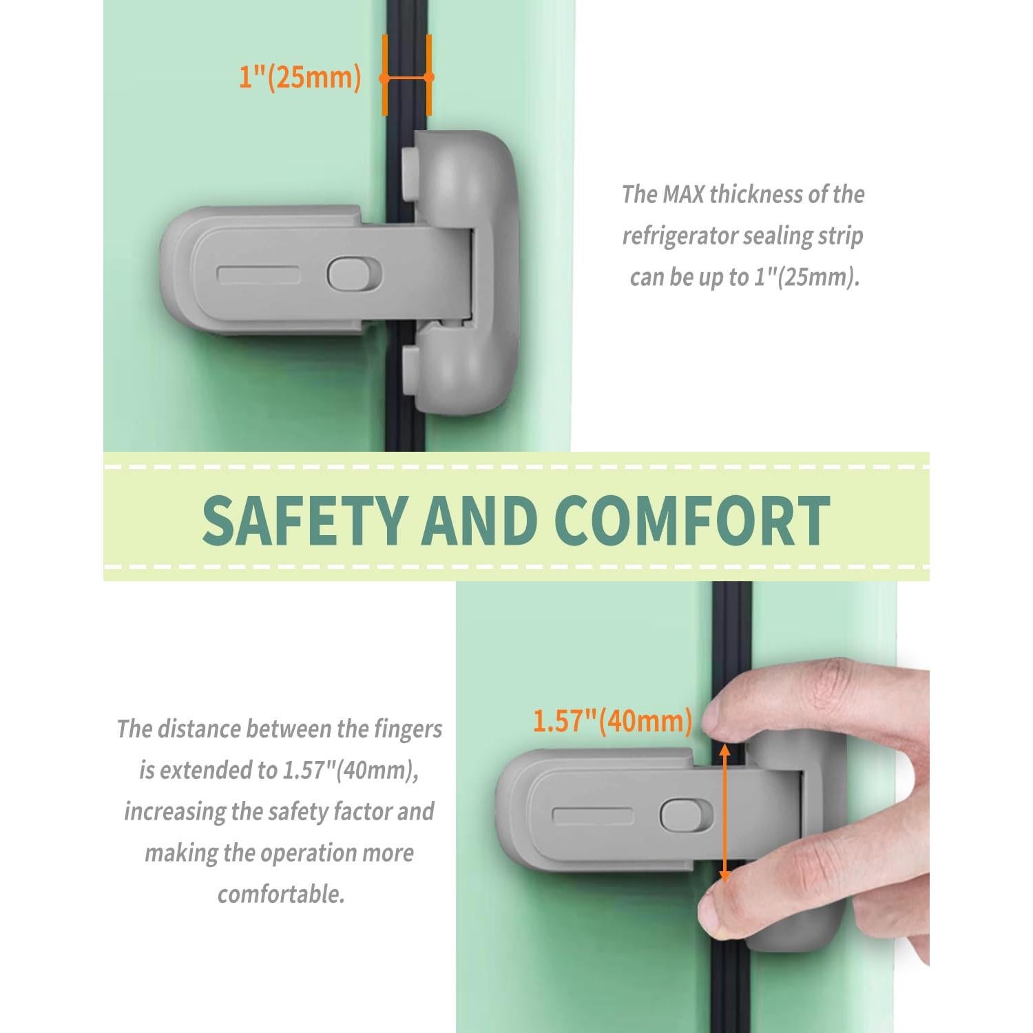 Pestillo de Seguridad para Refrigerador Qinzcp Gris 1pc