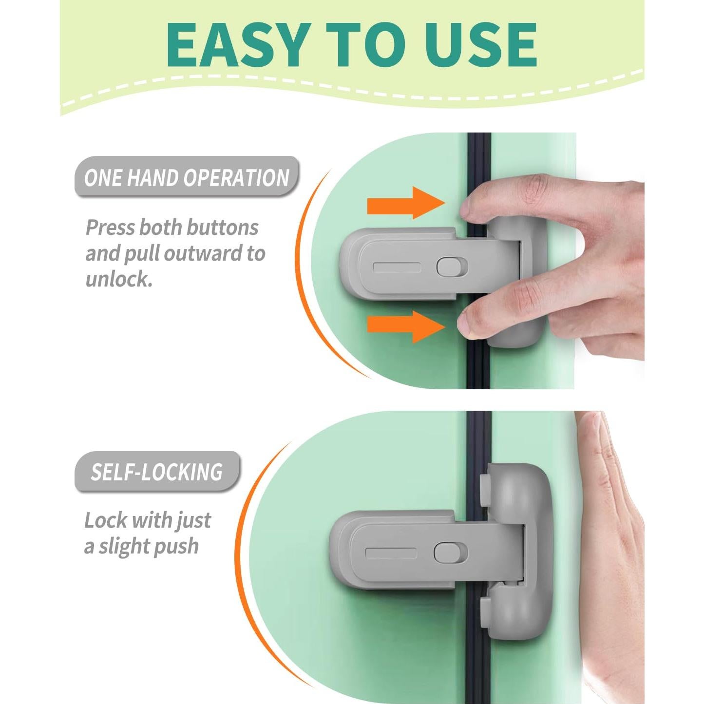 Pestillo de Seguridad para Refrigerador Qinzcp Gris 1pc