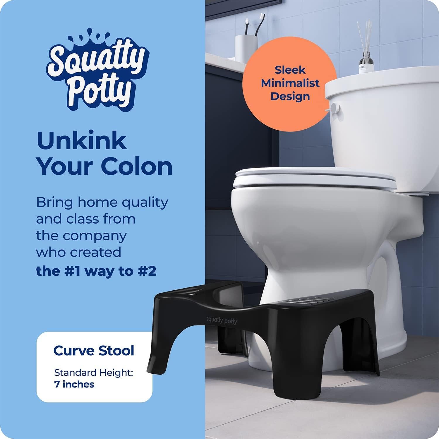 Taburete de Baño Squatty Potty Curve Negro 17.78 cm