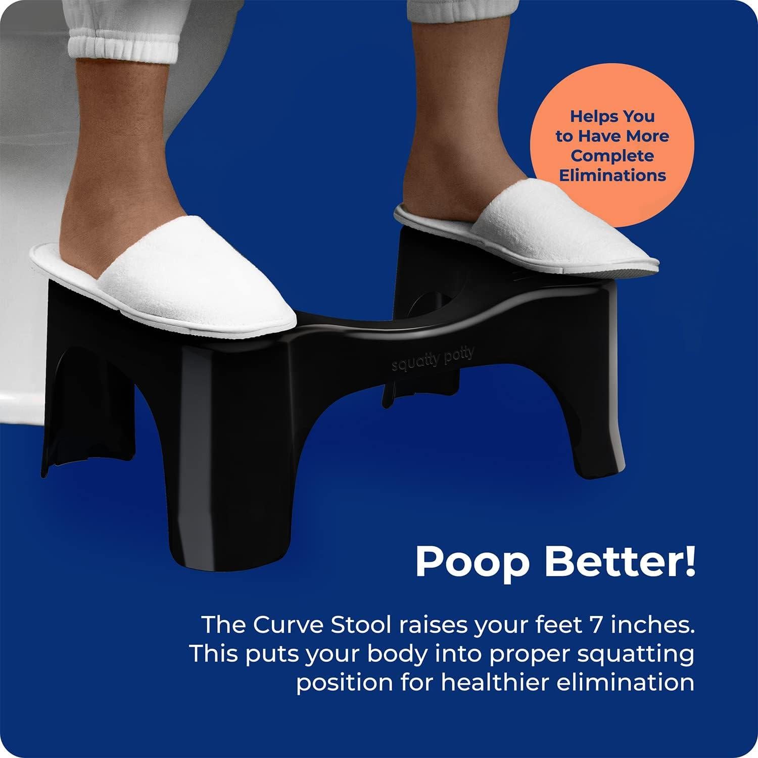 Taburete de Baño Squatty Potty Curve Negro 17.78 cm