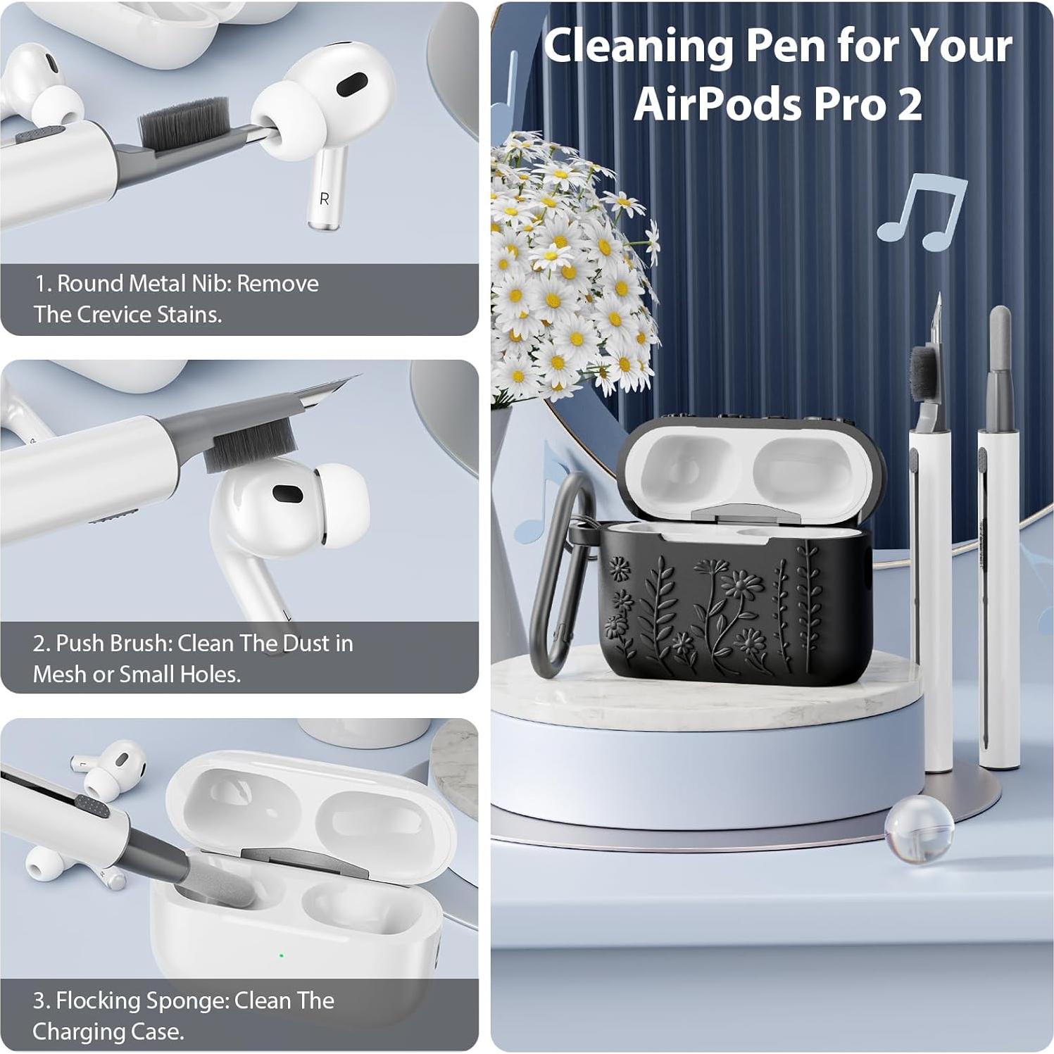 Funda Protectora AIRSPO para AirPods Pro 2da Gen Silicona Floral