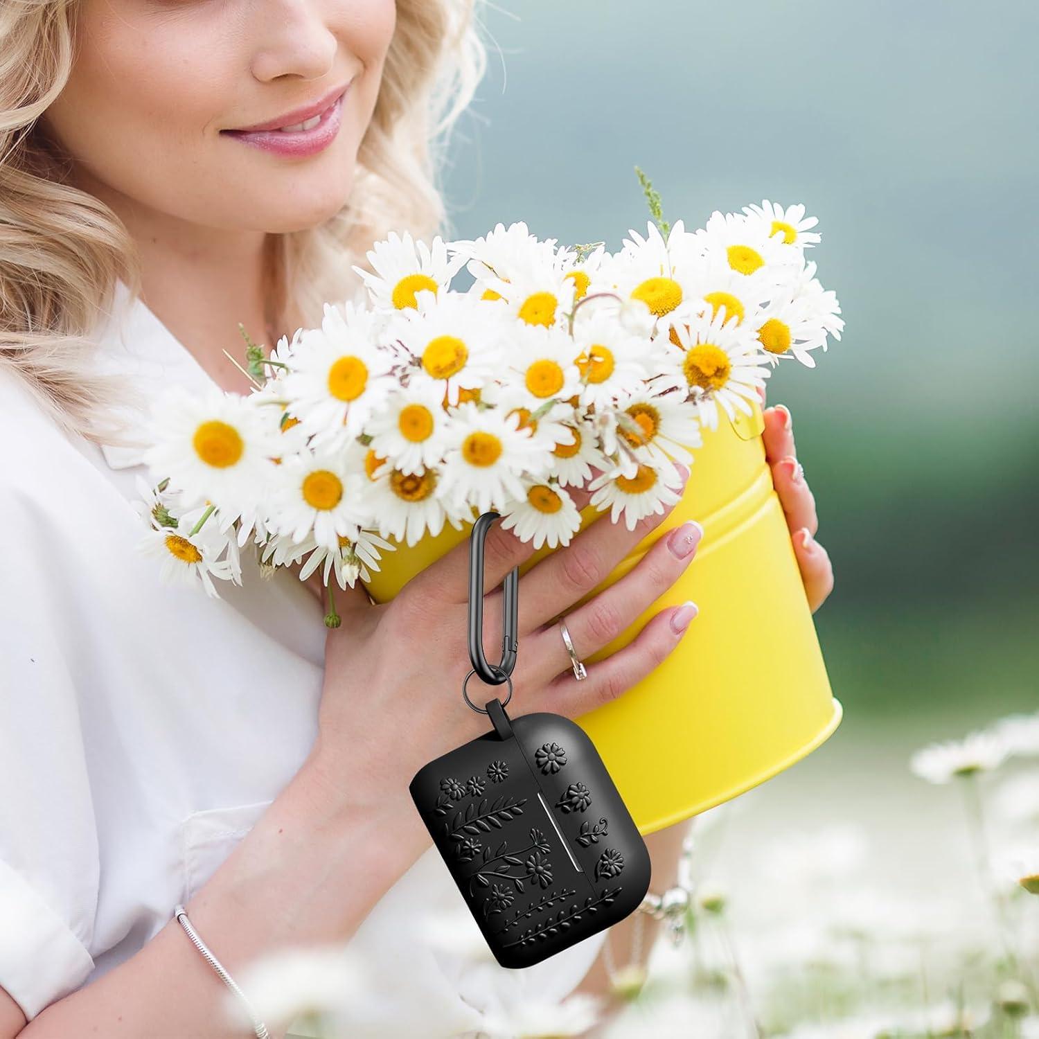 Funda Protectora AIRSPO para AirPods Pro 2da Gen Silicona Floral