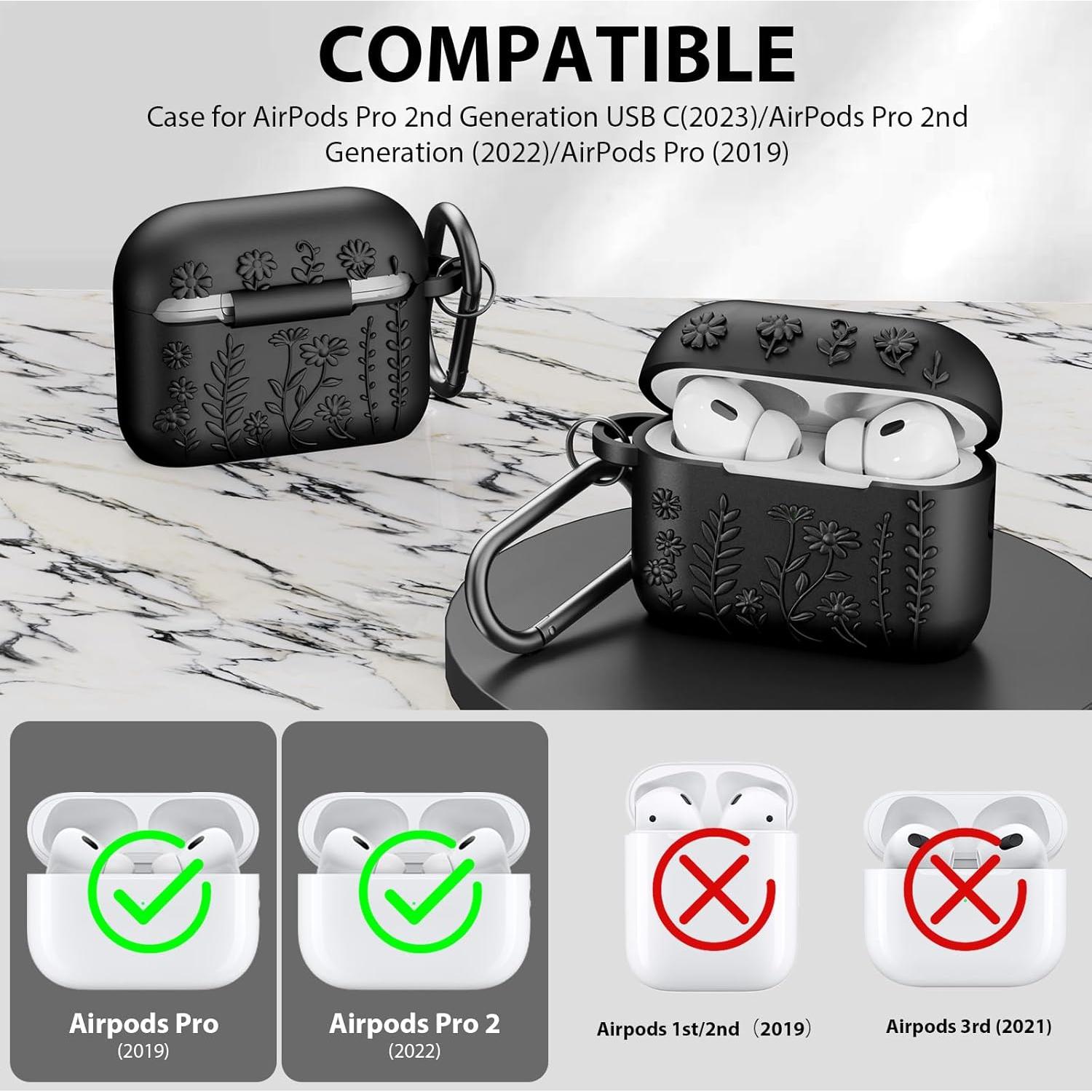 Funda Protectora AIRSPO para AirPods Pro 2da Gen Silicona Floral