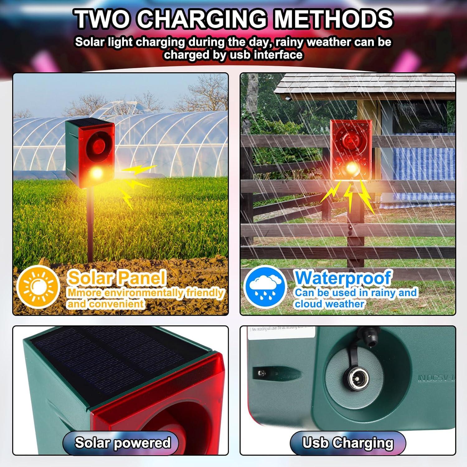 Alarma de Movimiento Solar Qualirey 2 Pcs con Sensor y Sonido