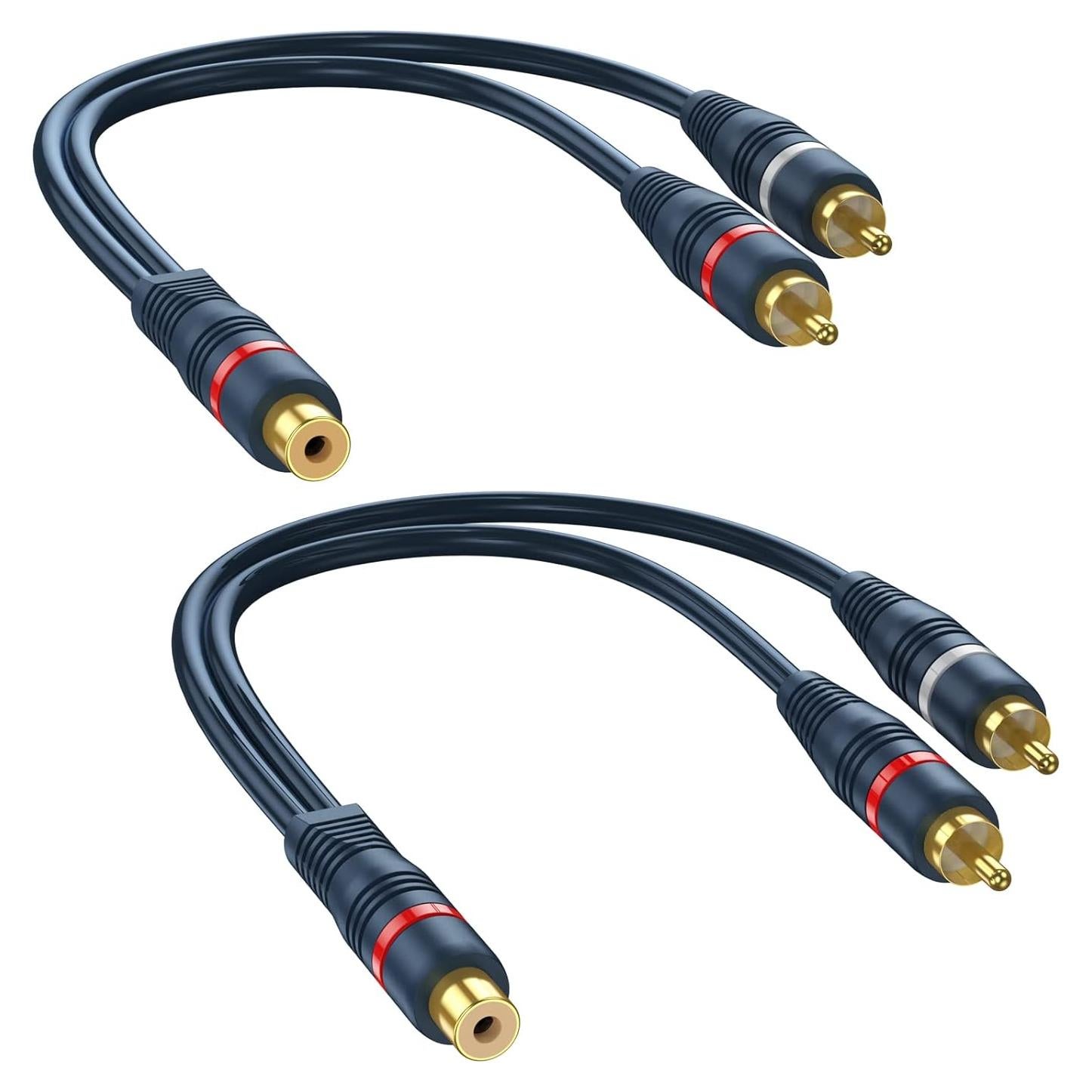 Divisor RCA 1 Femenino a 2 Masculinos DteeDck - Paquete de 2