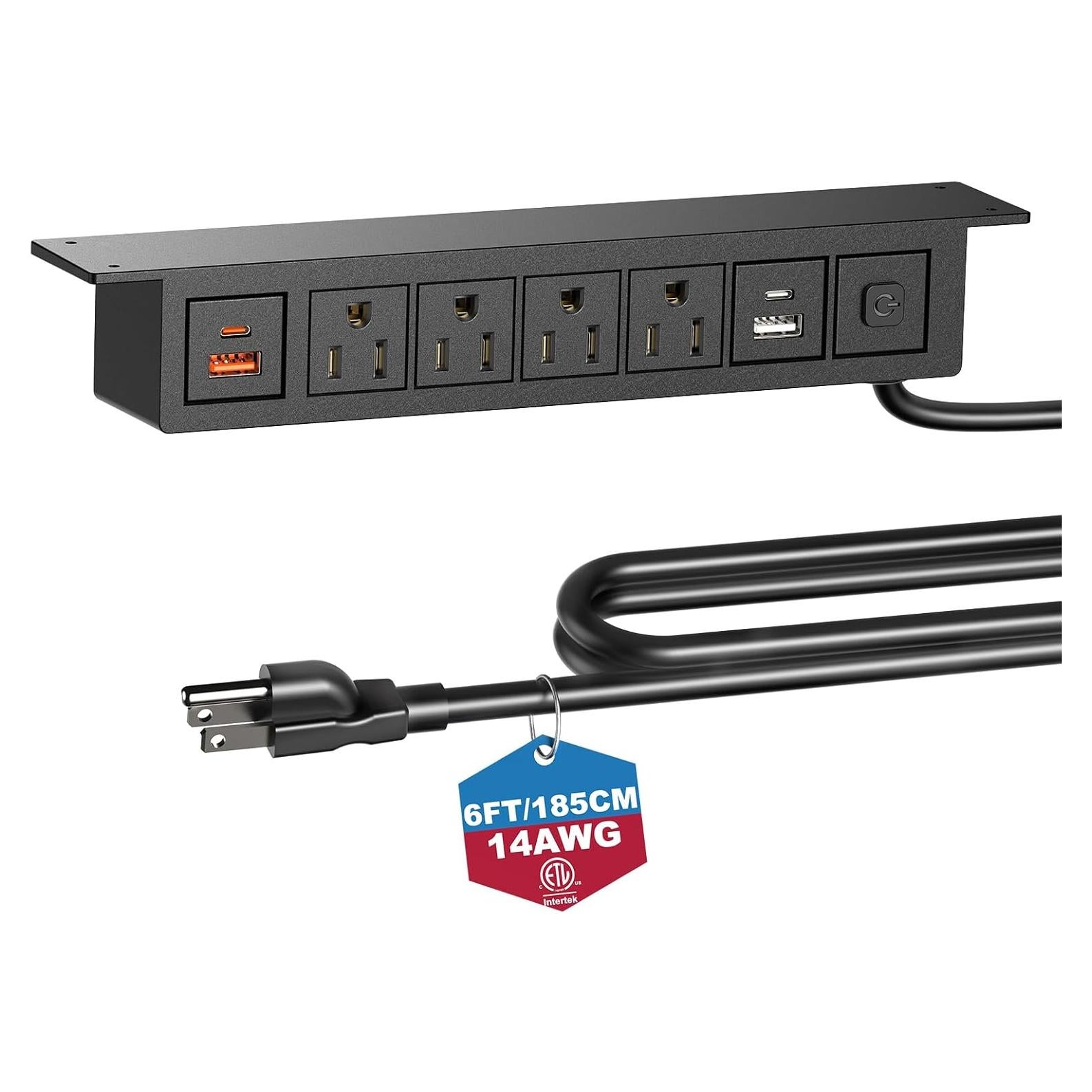 Tira de Alimentación Bajo Escritorio BTU GS001 8 en 1 USB-C 20W