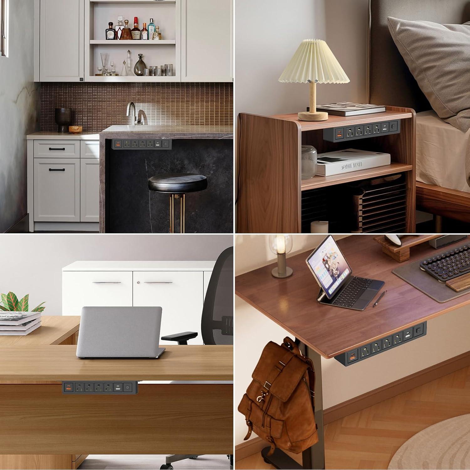 Tira de Alimentación Bajo Escritorio BTU GS001 8 en 1 USB-C 20W