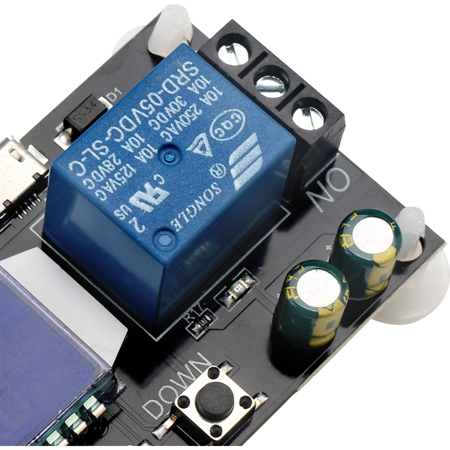 Relé de Retardo de Tiempo DROK 5V/12V/24V Ajustable LCD