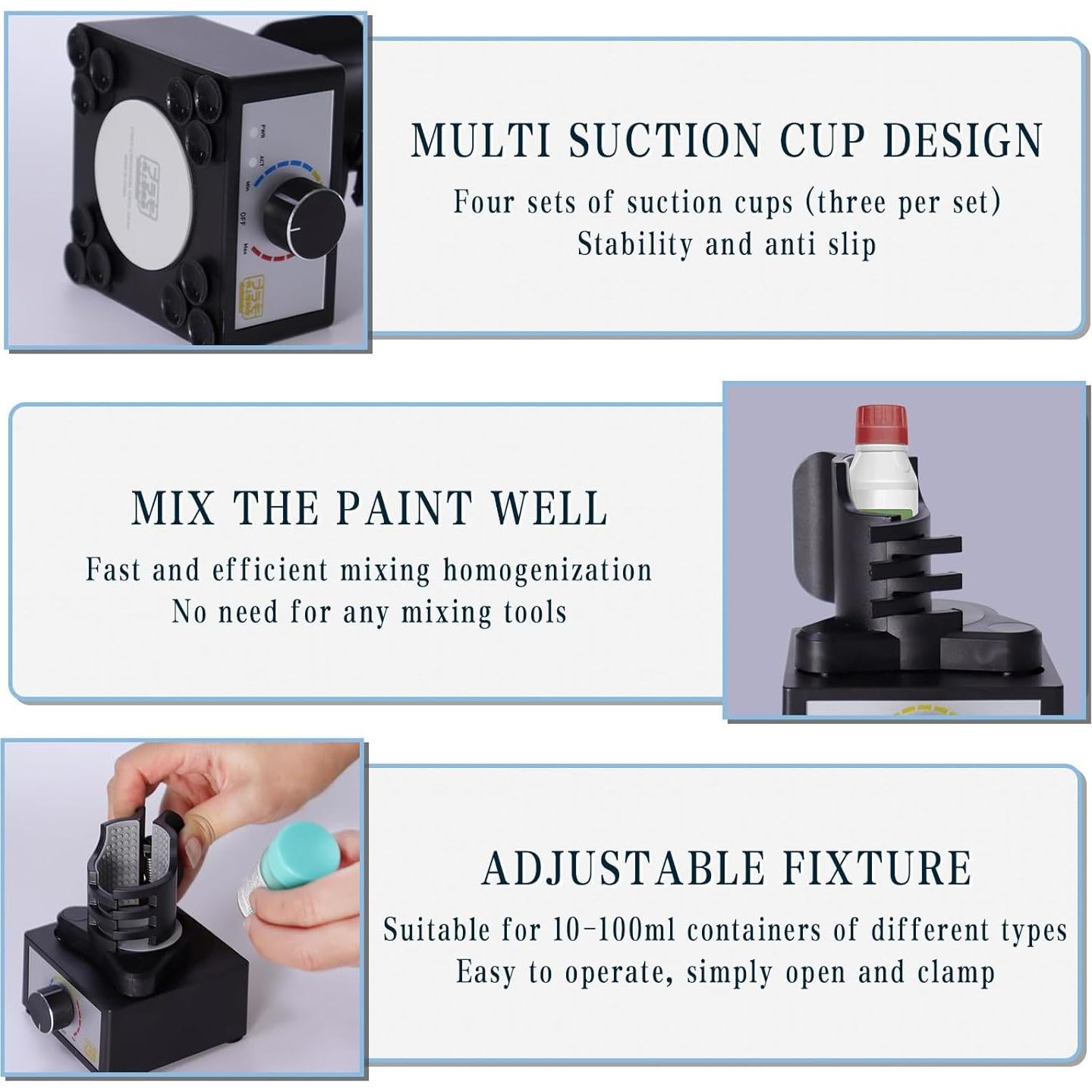Mini Mezclador Vortex YTQHERQR, Sin Manos, 300-2400rpm, 10-100ml
