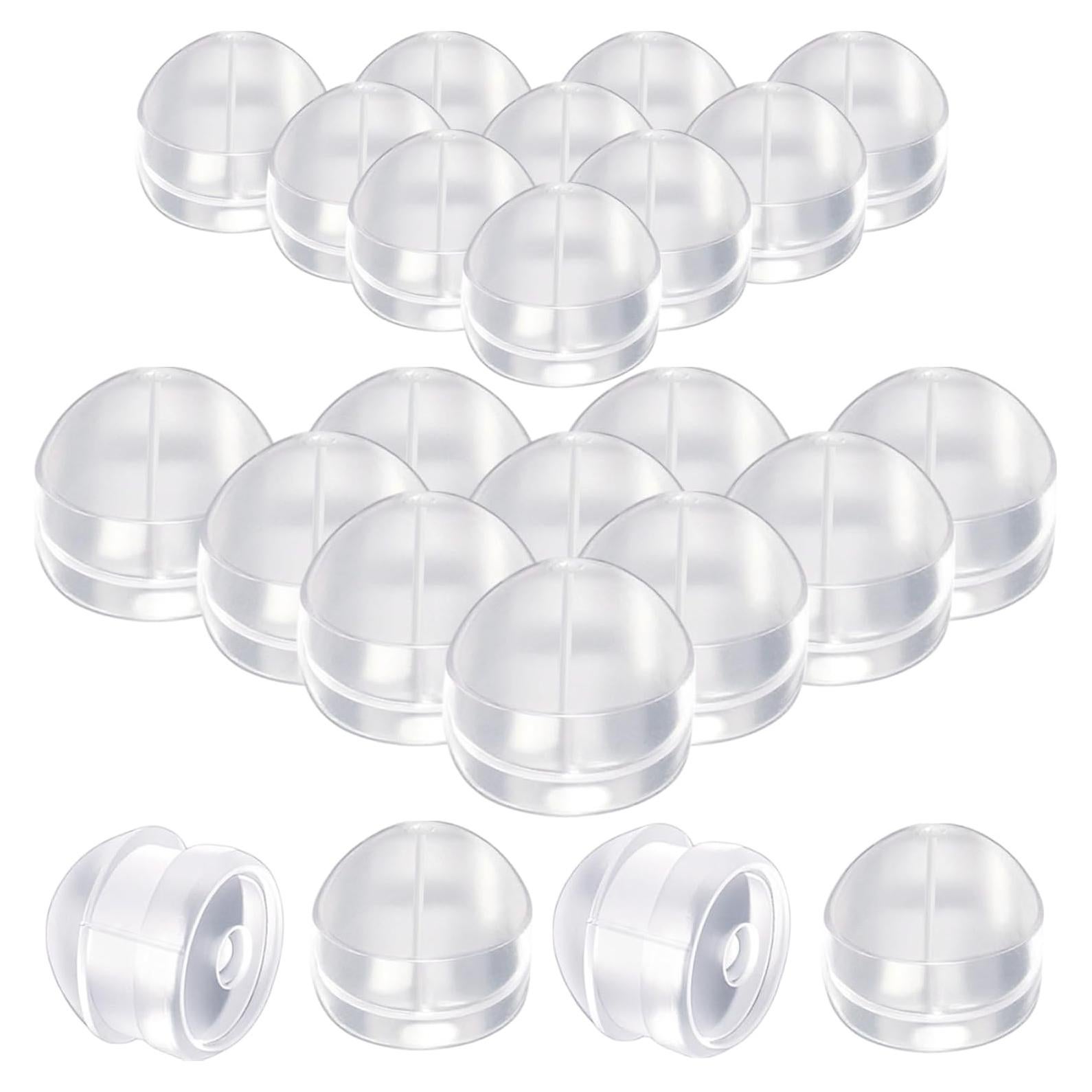 Respaldos de Aretes Hicarer 100 Piezas Silicona Transparente