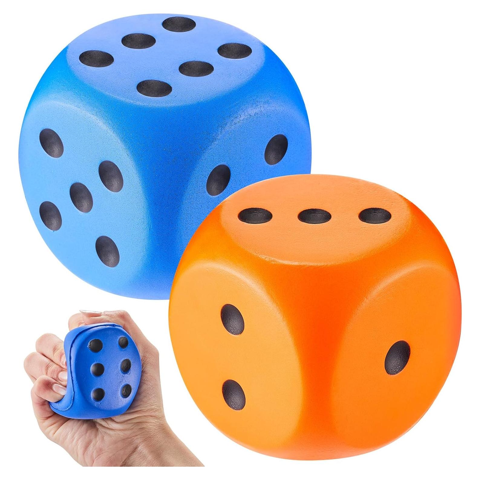 Dados Gigantes de Espuma Zomiboo 2 Pcs 5.8 cm Alivio Estrés