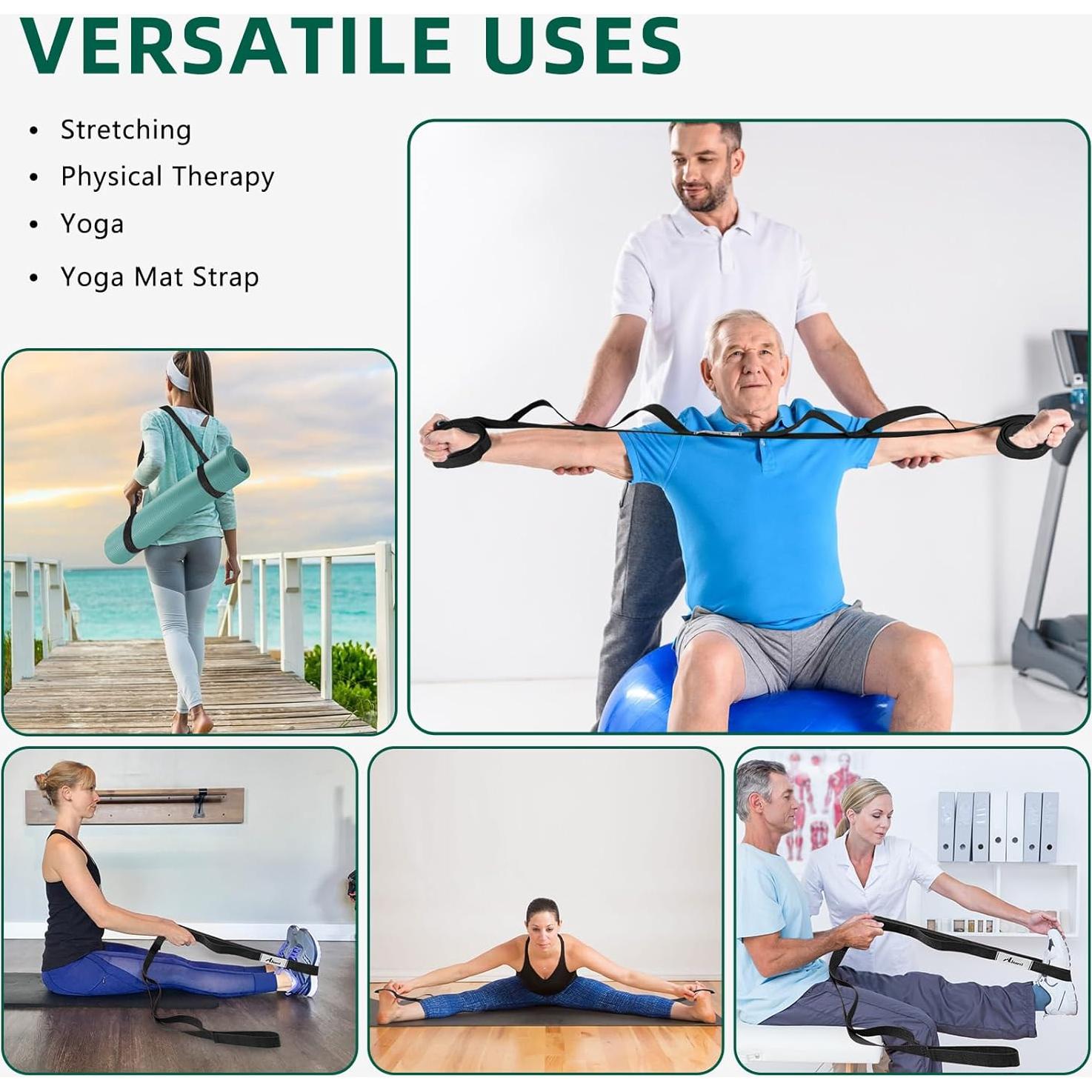 Correa de Estiramiento Abiarst para Yoga y Pilates 190.5 cm