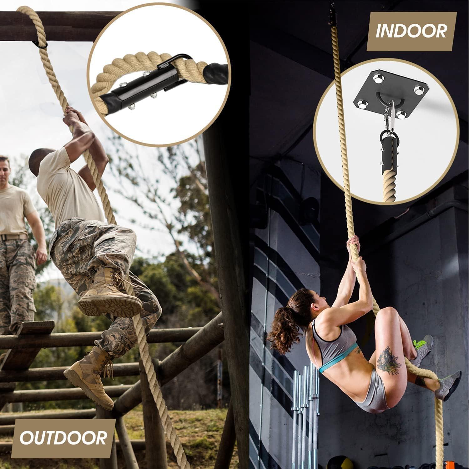 Cuerda de Escalada Yes4All 3.05m Yute 1.5" para Fitness