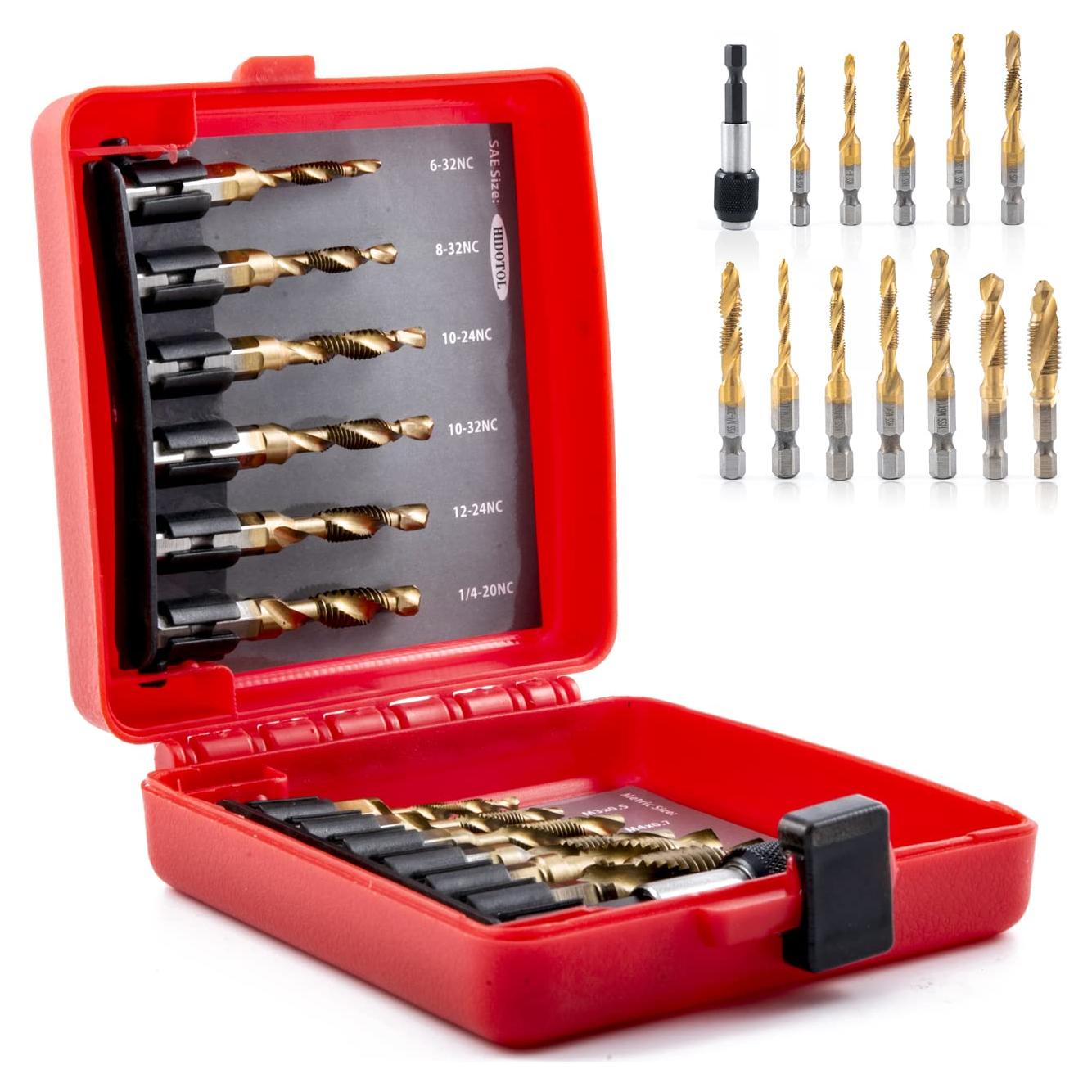 Juego de Brocas y Machos de Titanio HIDOTOL 13 Piezas