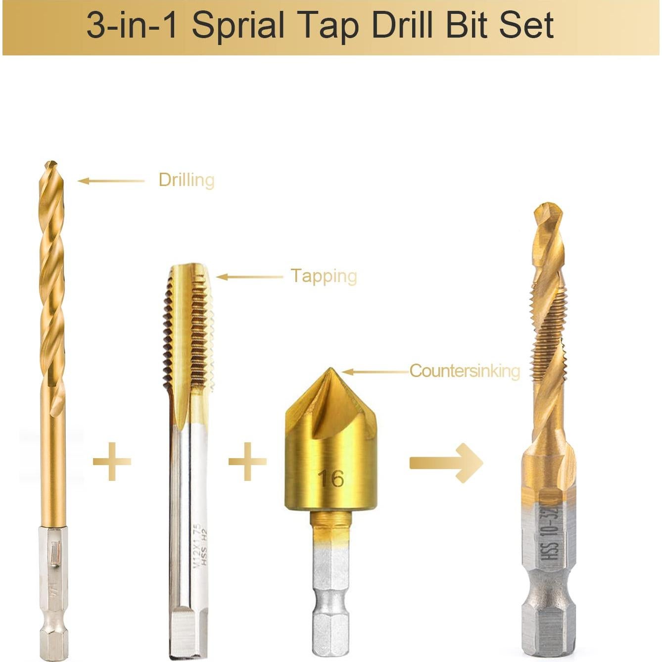 Juego de Brocas y Machos de Titanio HIDOTOL 13 Piezas