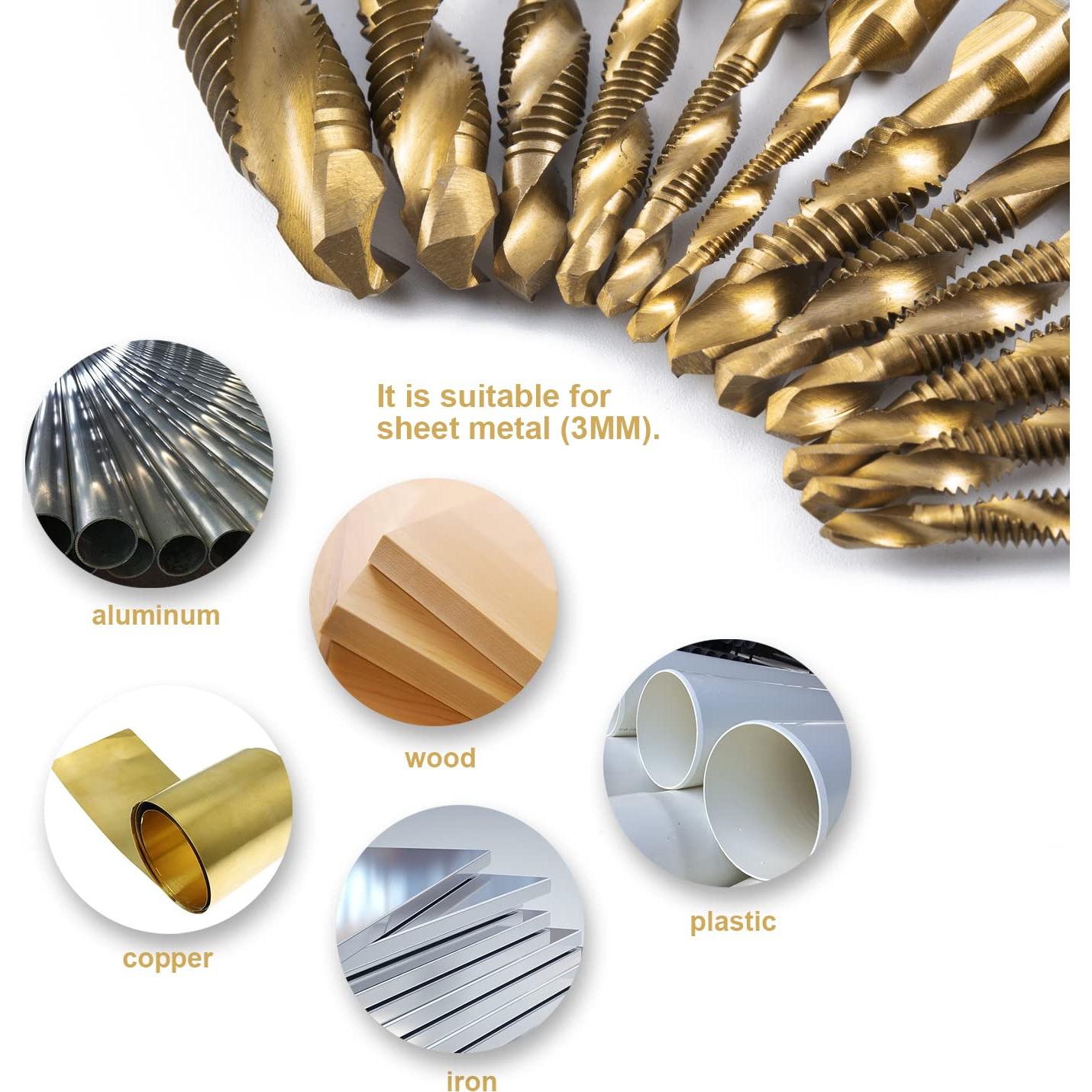 Juego de Brocas y Machos de Titanio HIDOTOL 13 Piezas