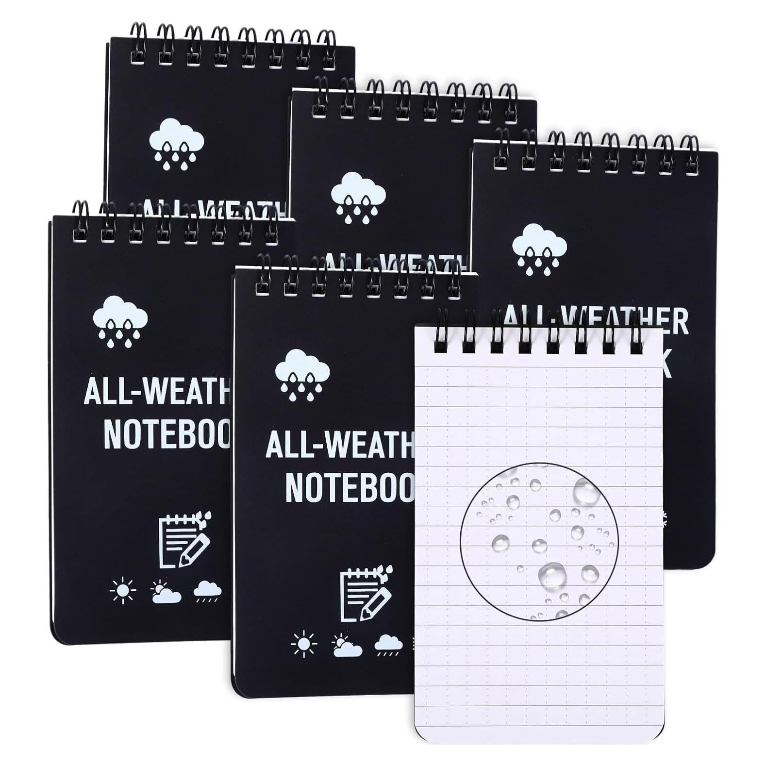 Paquete de 6 Bloc de Notas Impermeables Qiuruoo 7.6x12.7 cm