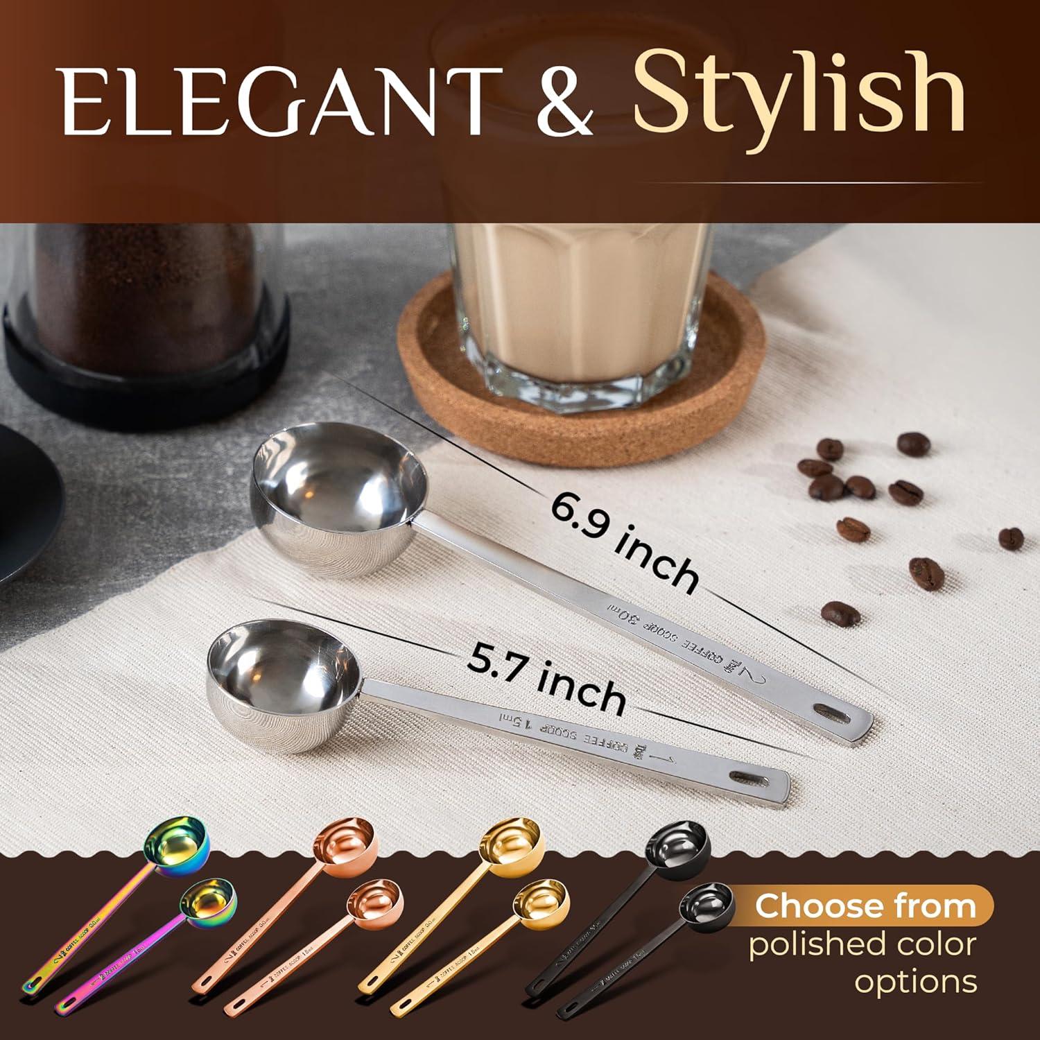 Juego de Cucharas Medidoras Orblue Acero Inoxidable 15ml y 30ml