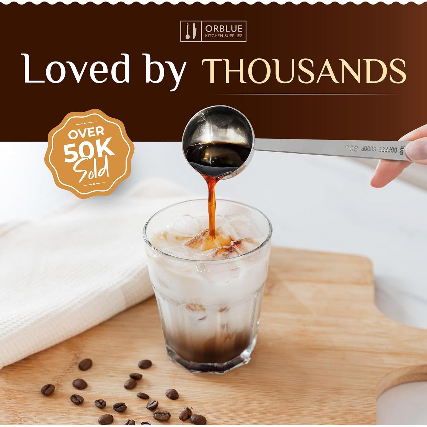 Juego de Cucharas Medidoras Orblue Acero Inoxidable 15ml y 30ml