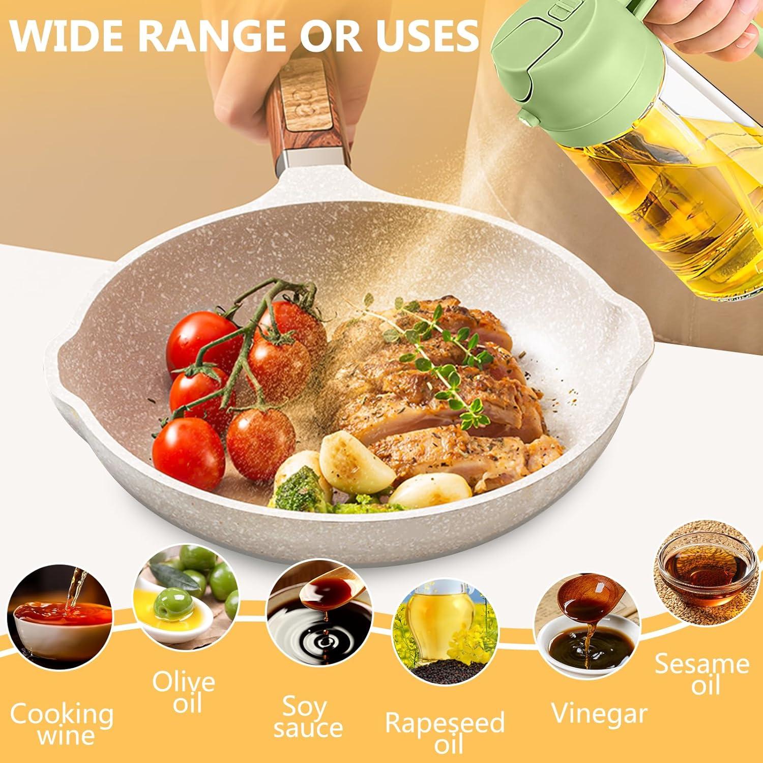 Botella dispensadora de aceite de vidrio 2 en 1 YOUSHEME 470ml