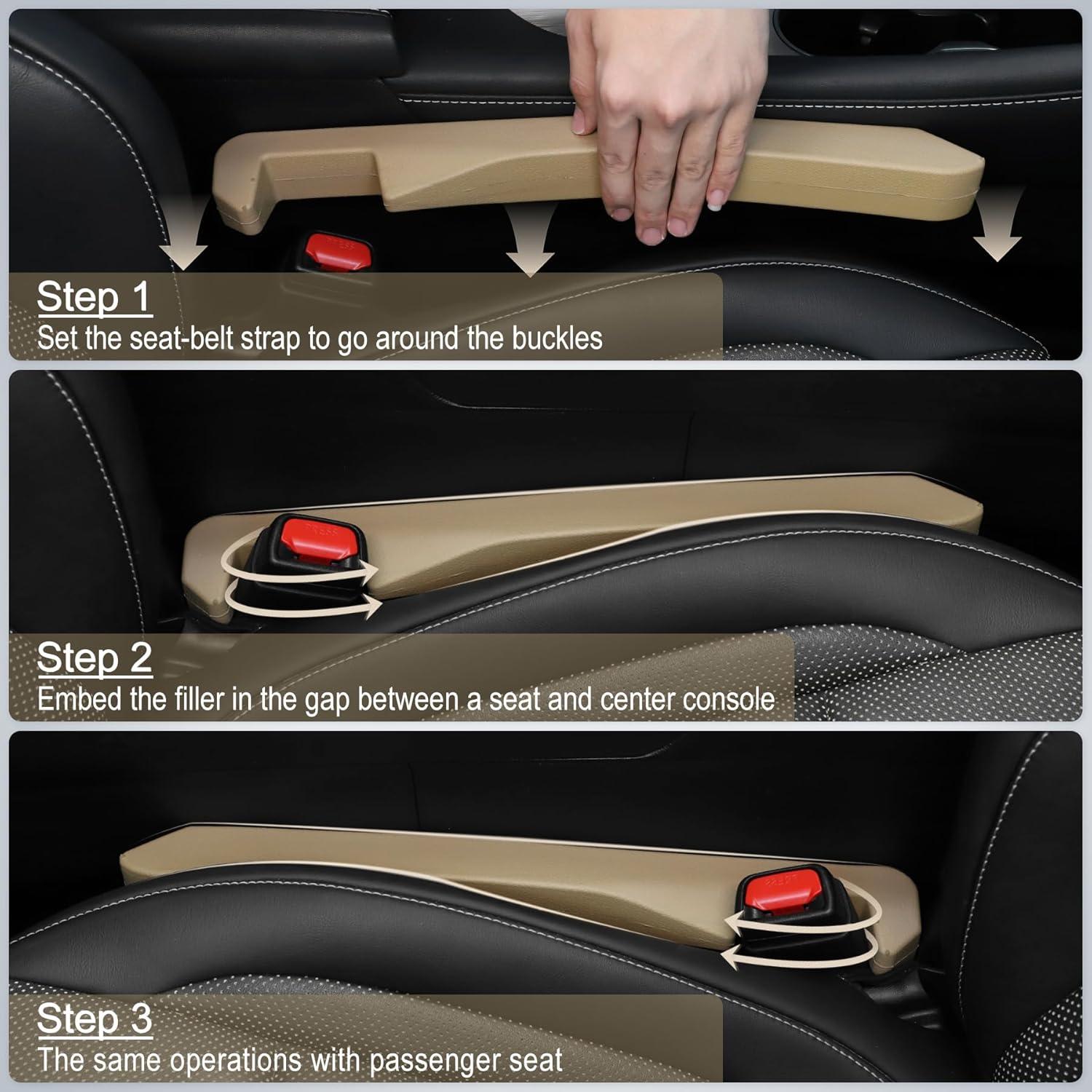 Relleno Espacio Asientos Coche UREHEPO Beige 40x5.4 cm