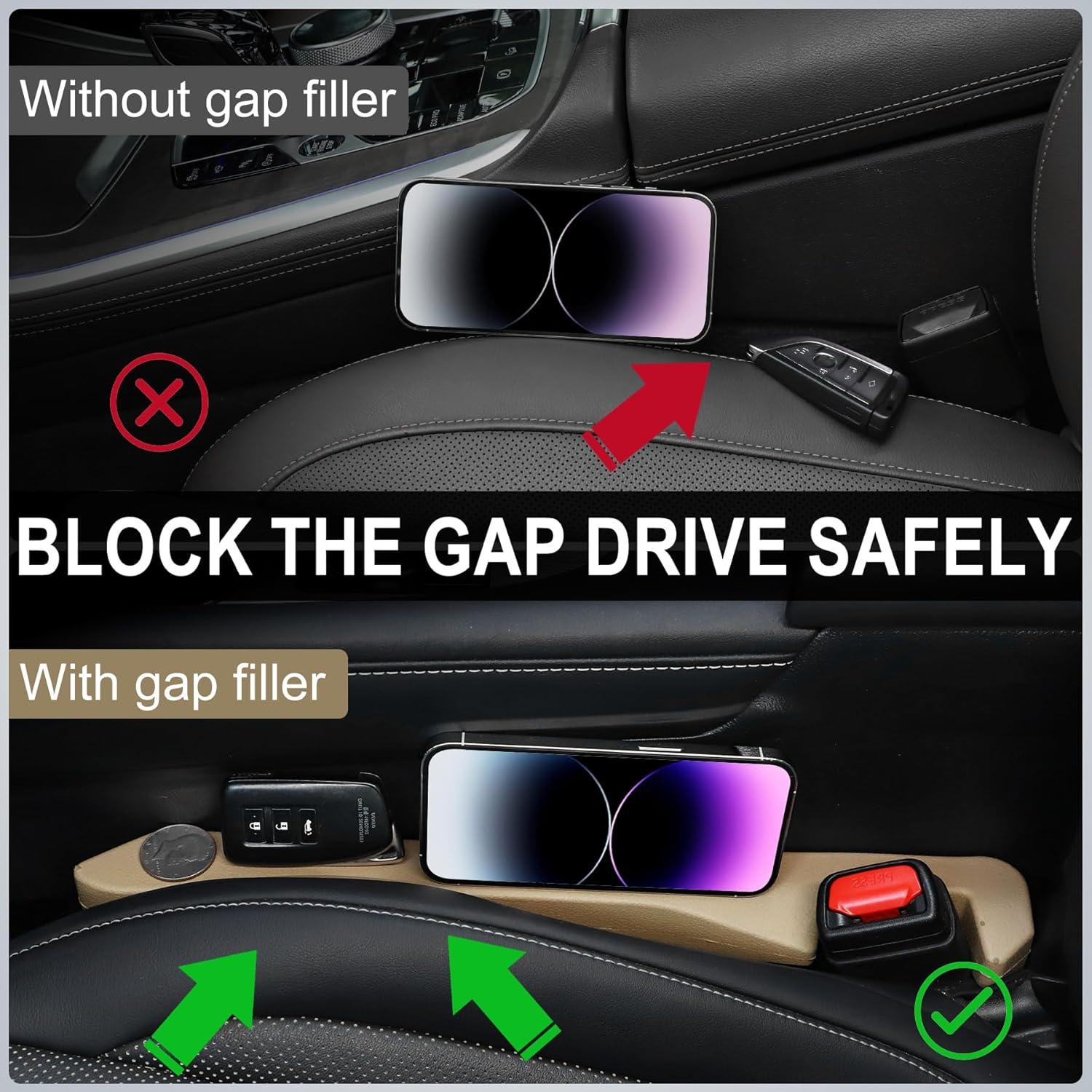 Relleno Espacio Asientos Coche UREHEPO Beige 40x5.4 cm