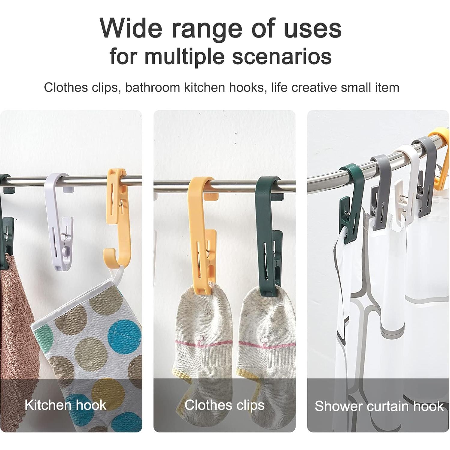 Pinzas de Ropa Grandes MaxSparkling Life 4 Pcs Plástico Negro Verde