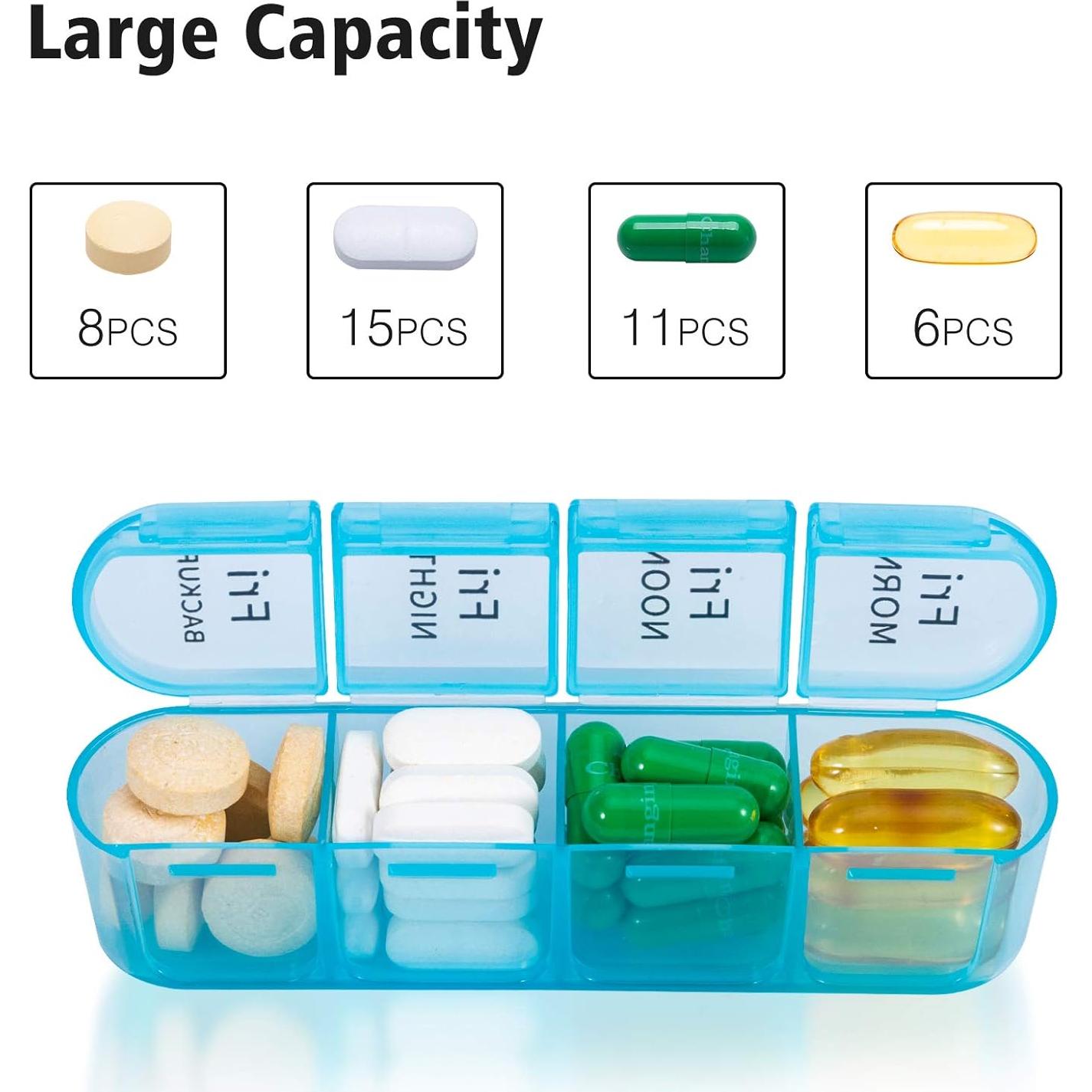 Organizador de Pastillas Semanal Daviky 4 Veces al Día - Grande